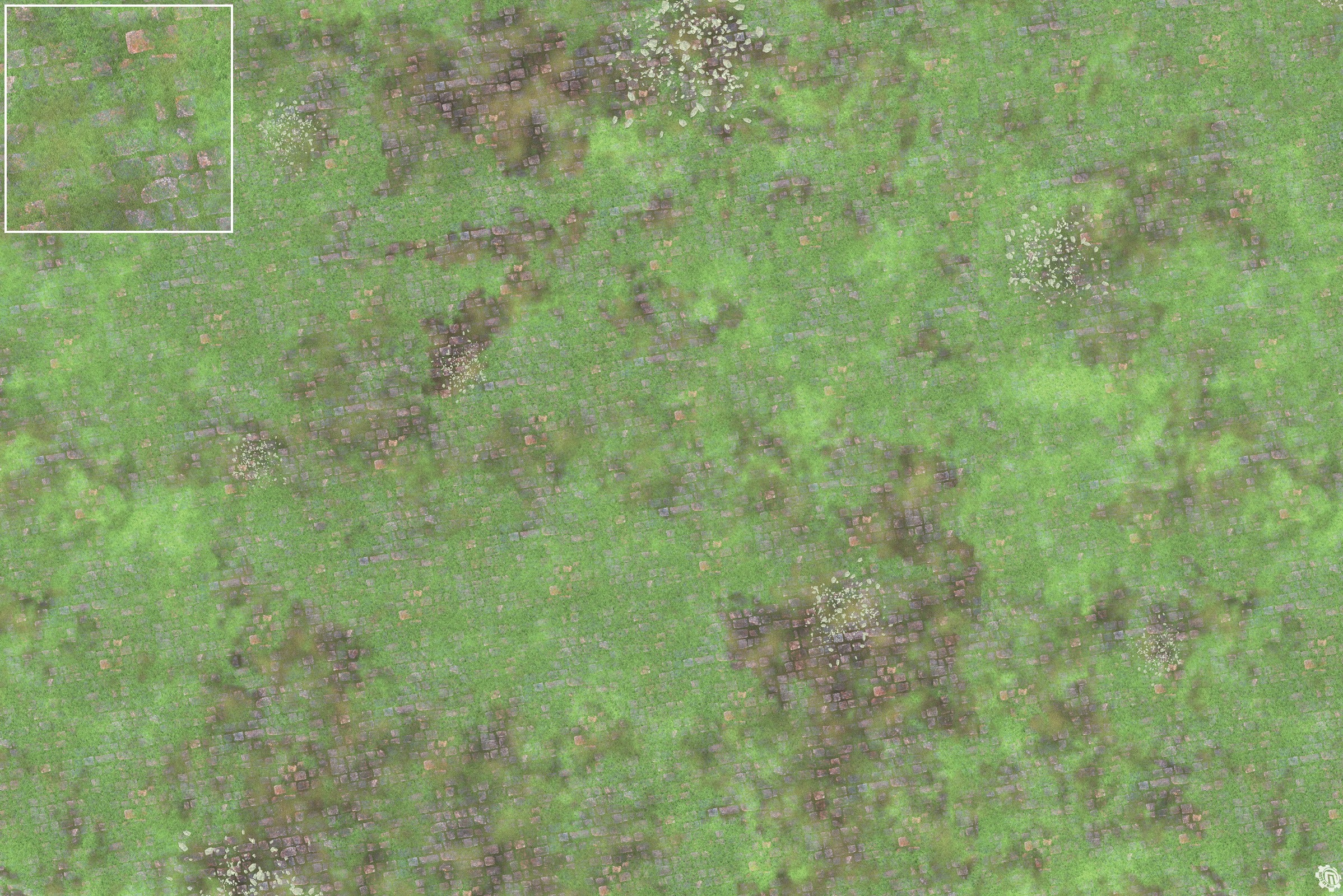Mats by Mars: Overgrown Cobbles v1.0 Tabletop Wargaming Play Mat