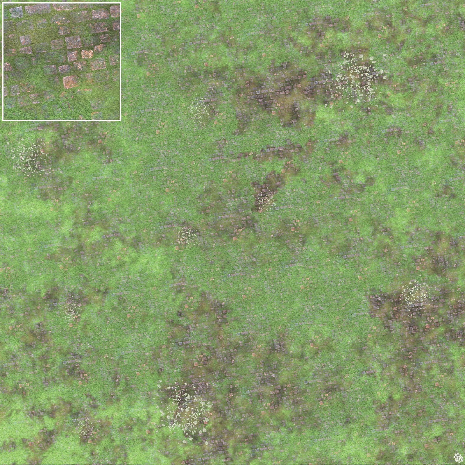 Mats by Mars: Overgrown Cobbles v1.0 Tabletop Wargaming Play Mat