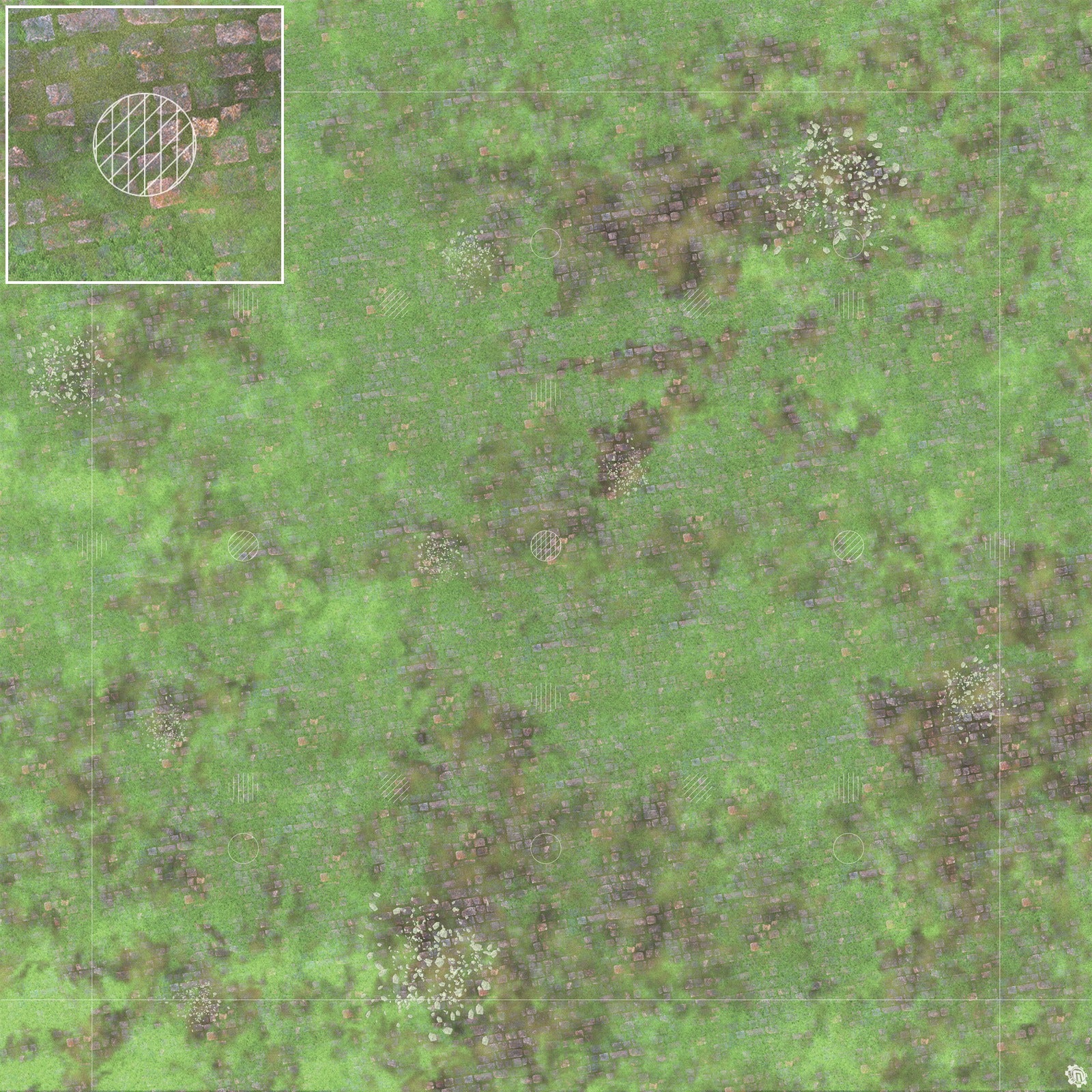 Mats by Mars: Overgrown Cobbles v1.0 Tabletop Wargaming Play Mat