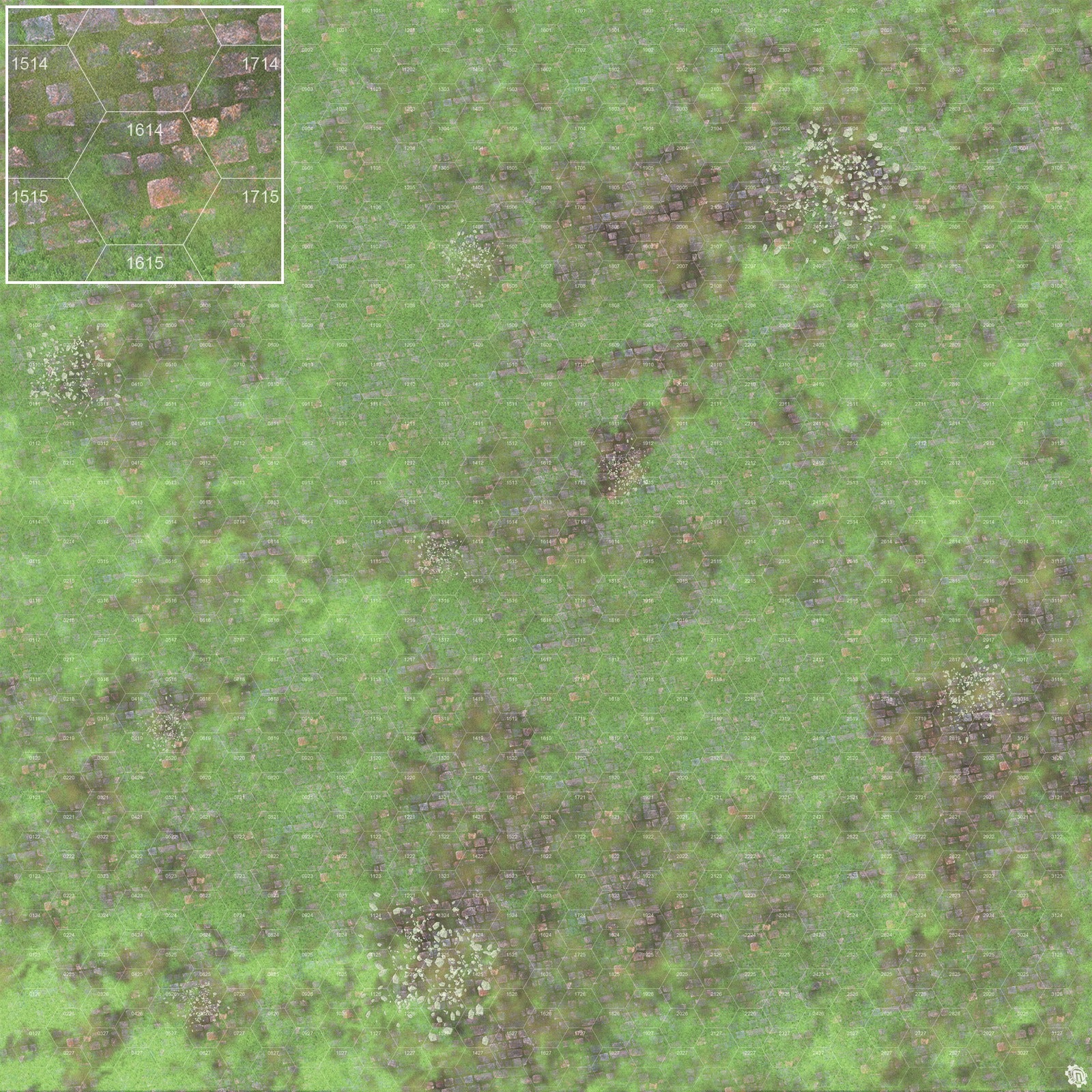Mats by Mars: Overgrown Cobbles v1.0 Tabletop Wargaming Play Mat