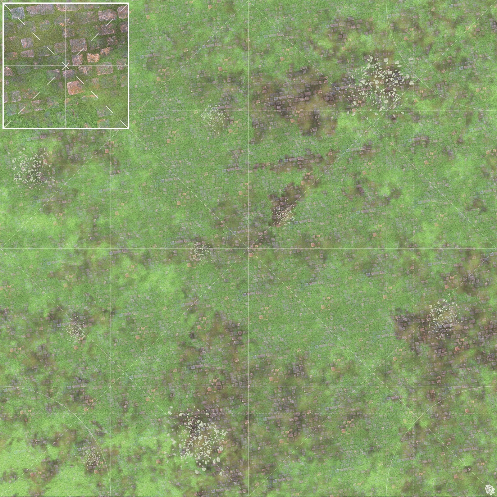 Mats by Mars: Overgrown Cobbles v1.0 Tabletop Wargaming Play Mat