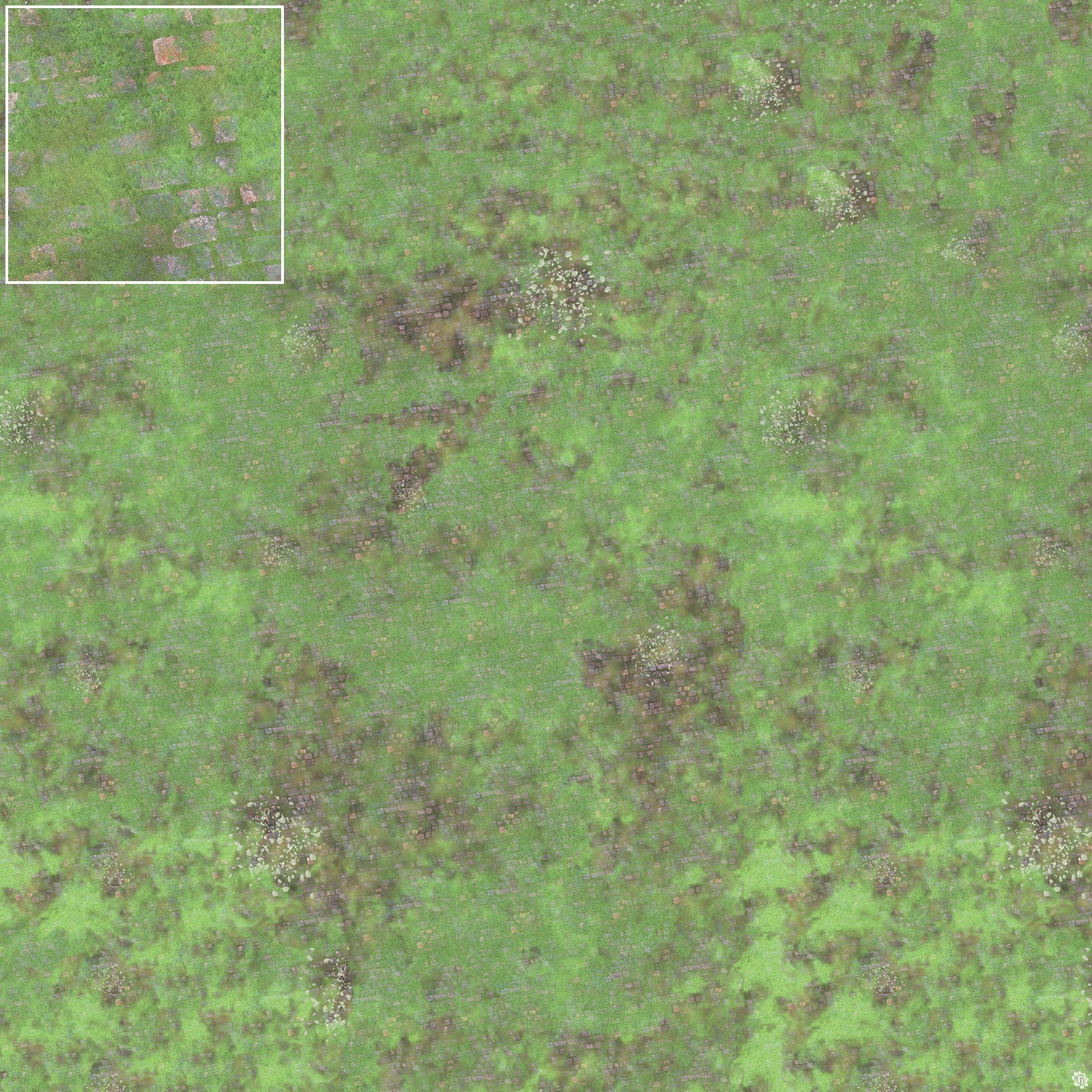 Mats by Mars: Overgrown Cobbles v1.0 Tabletop Wargaming Play Mat