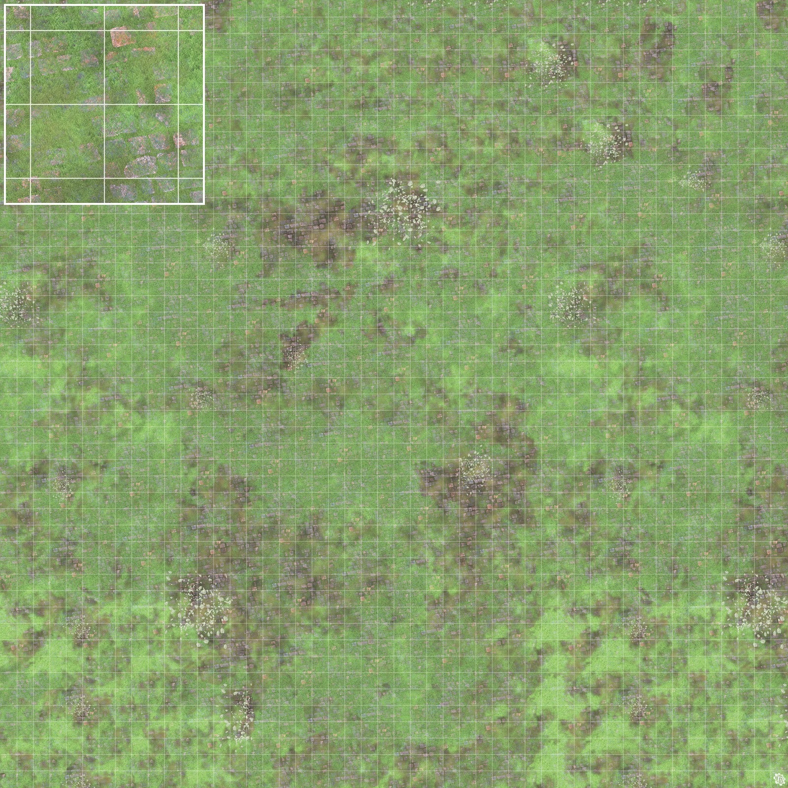 Mats by Mars: Overgrown Cobbles v1.0 Tabletop Wargaming Play Mat
