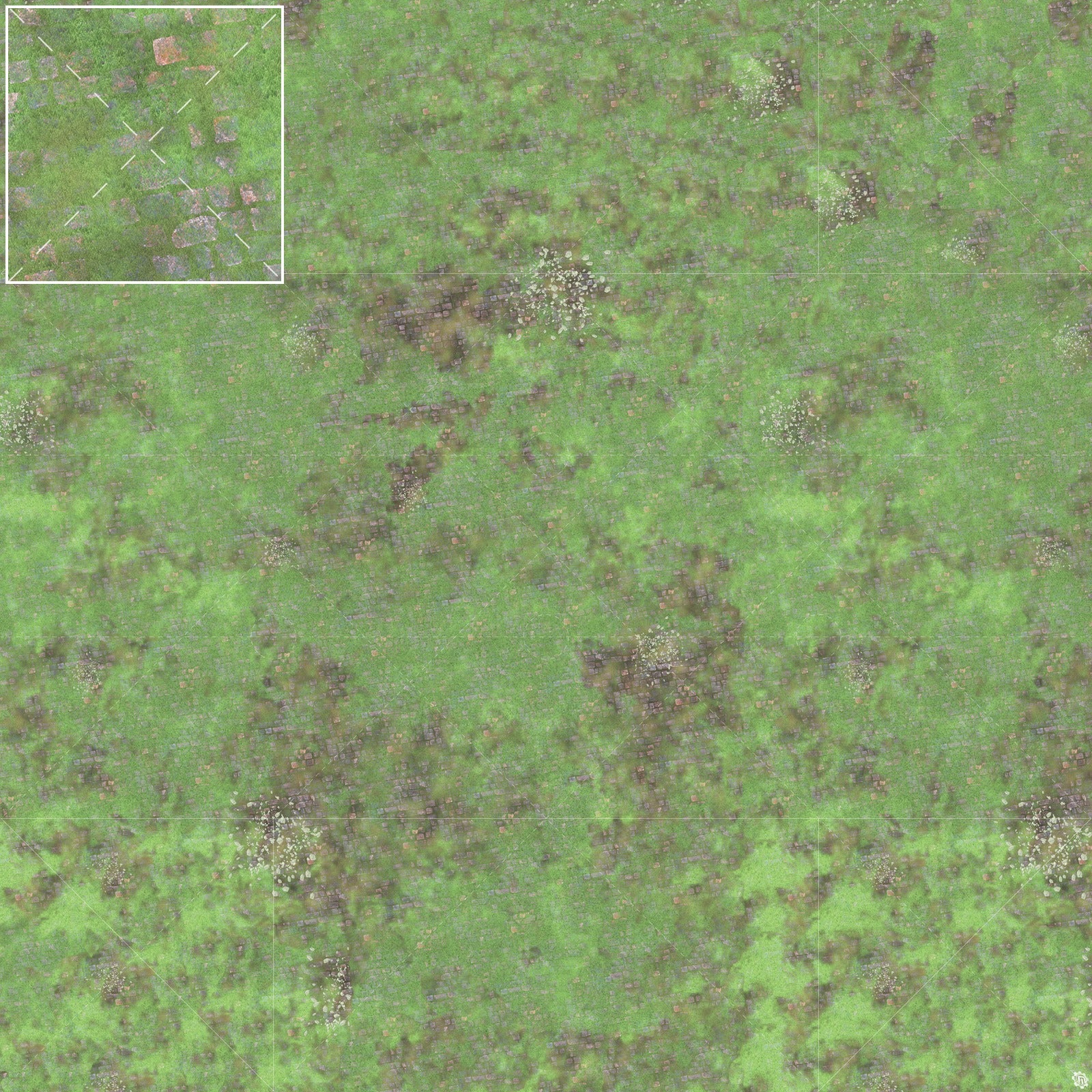 Mats by Mars: Overgrown Cobbles v1.0 Tabletop Wargaming Play Mat