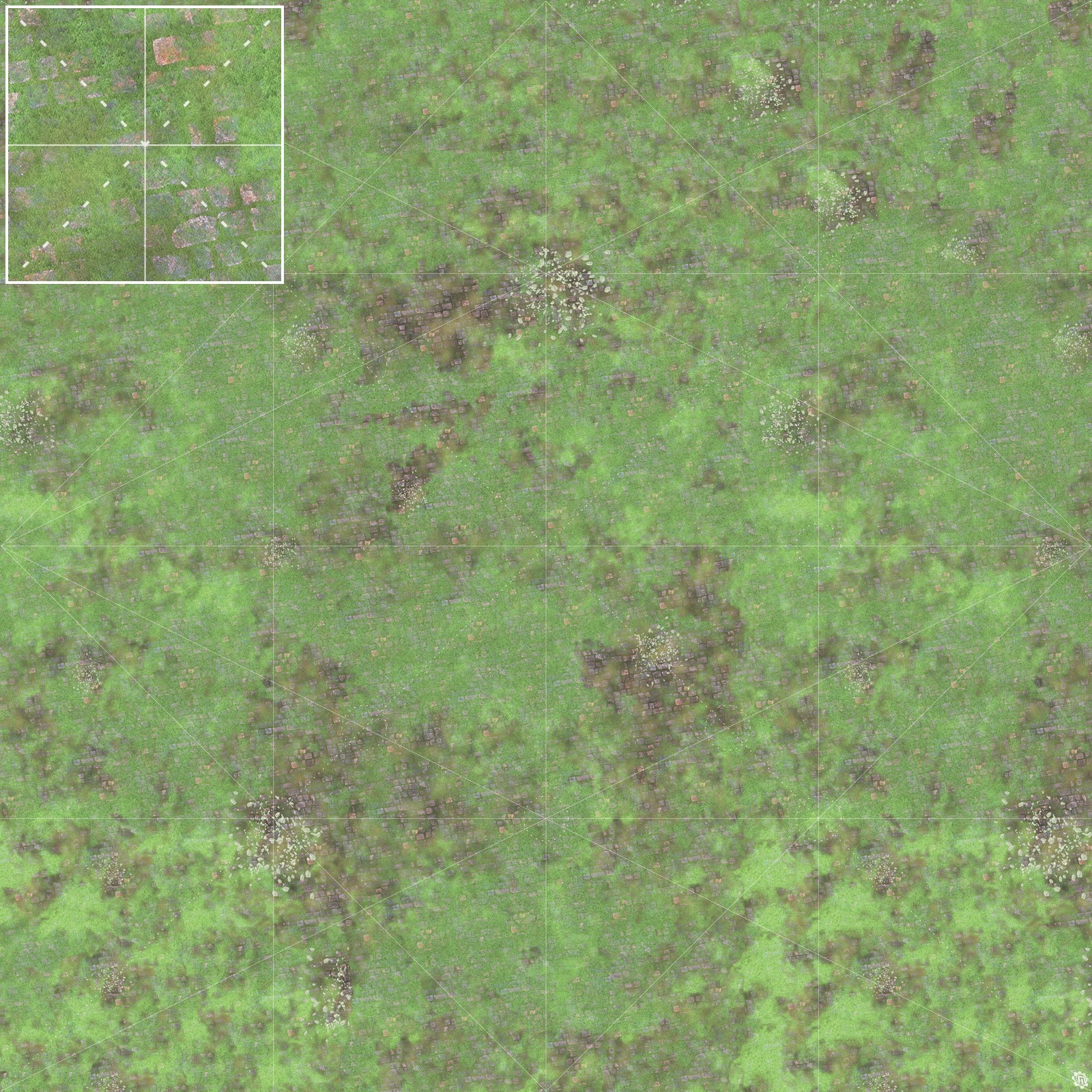 Mats by Mars: Overgrown Cobbles v1.0 Tabletop Wargaming Play Mat
