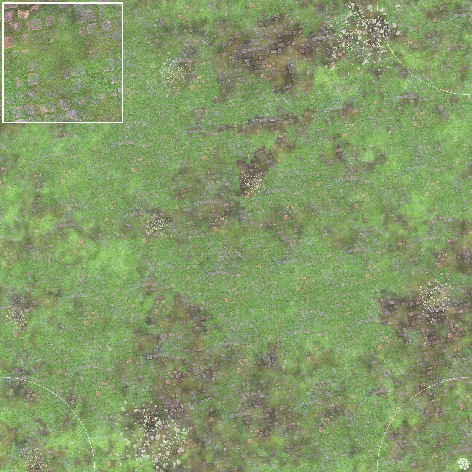 Mats by Mars: Overgrown Cobbles v1.0 Tabletop Wargaming Play Mat