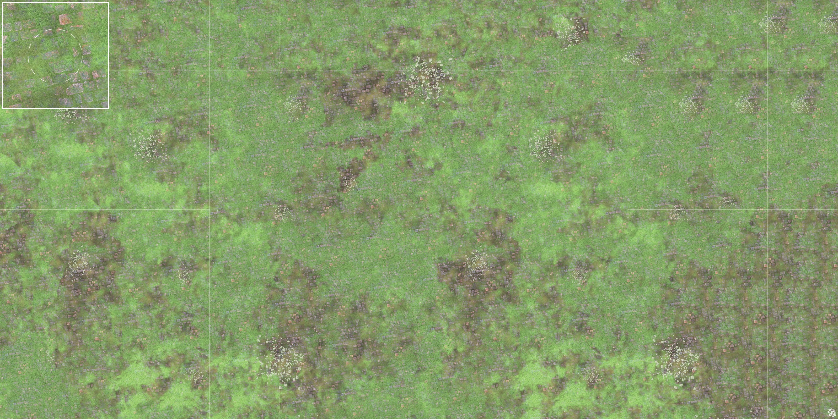 Mats by Mars: Overgrown Cobbles v1.0 Tabletop Wargaming Play Mat