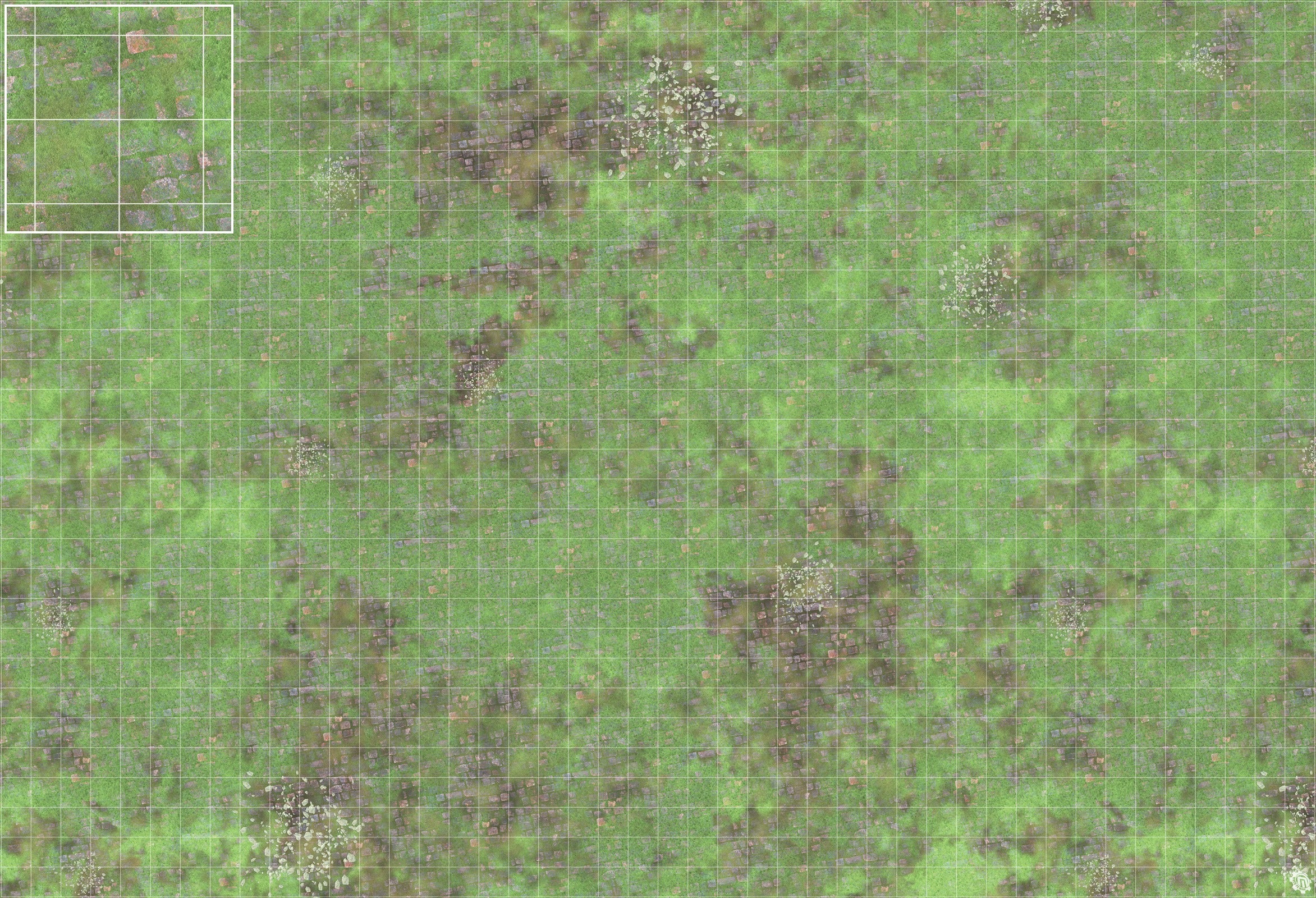 Mats by Mars: Overgrown Cobbles v1.0 Tabletop Wargaming Play Mat