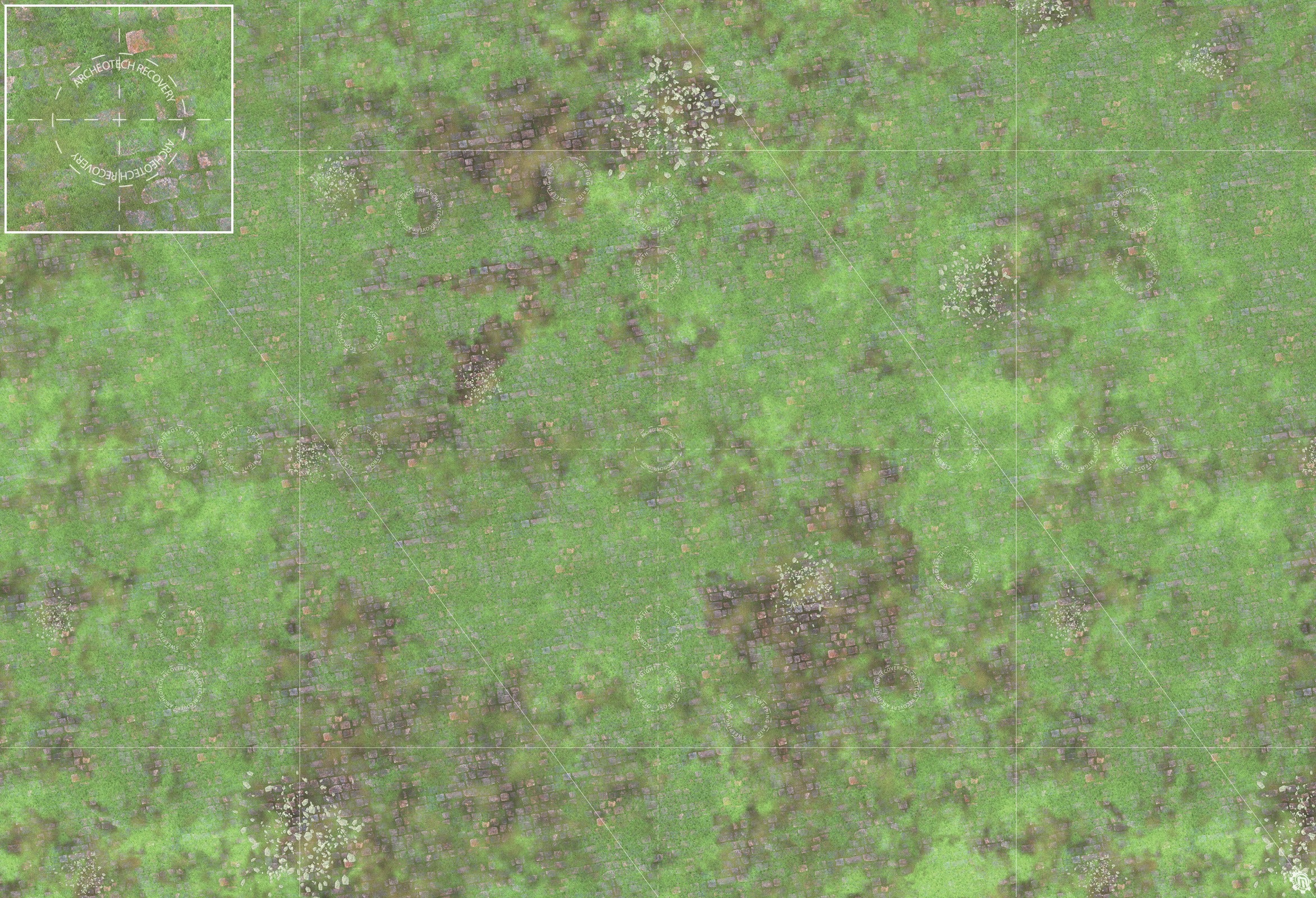 Mats by Mars: Overgrown Cobbles v1.0 Tabletop Wargaming Play Mat