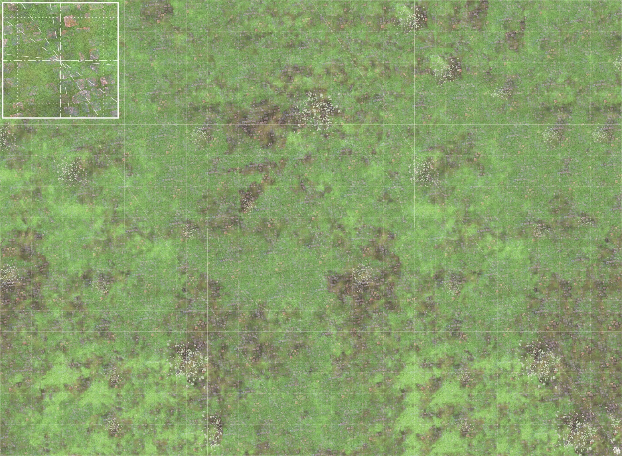 Mats by Mars: Overgrown Cobbles v1.0 Tabletop Wargaming Play Mat