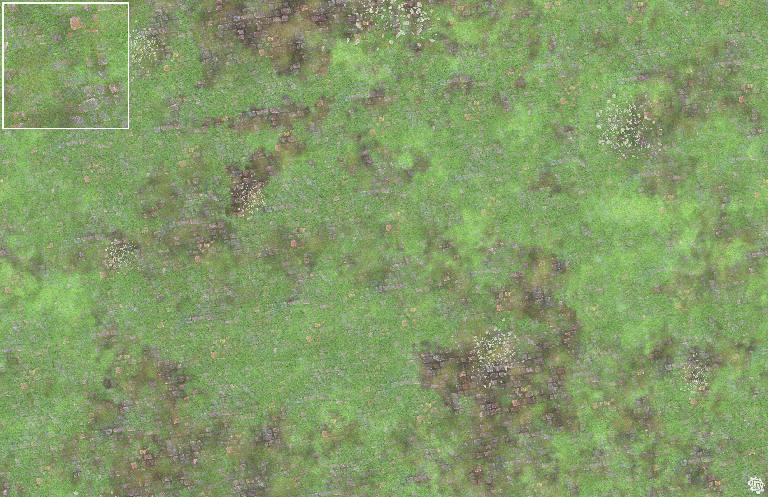Mats by Mars: Overgrown Cobbles v1.0 Tabletop Wargaming Play Mat