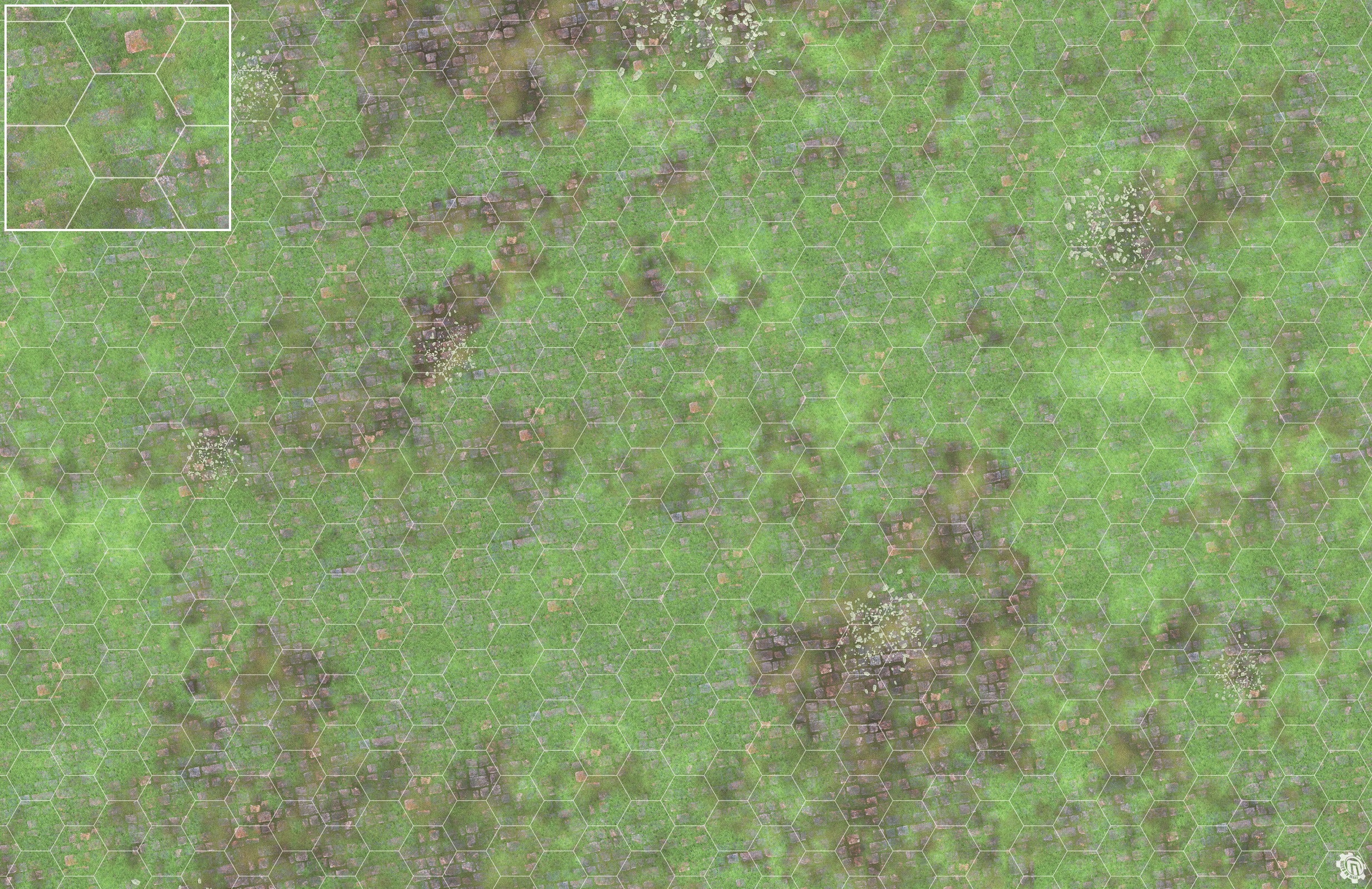 Mats by Mars: Overgrown Cobbles v1.0 Tabletop Wargaming Play Mat