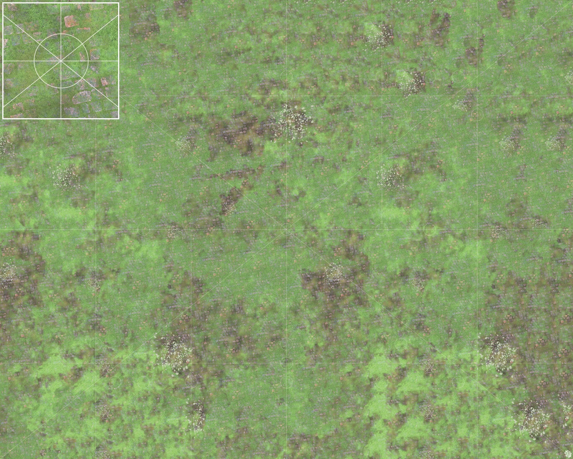 Mats by Mars: Overgrown Cobbles v1.0 Tabletop Wargaming Play Mat