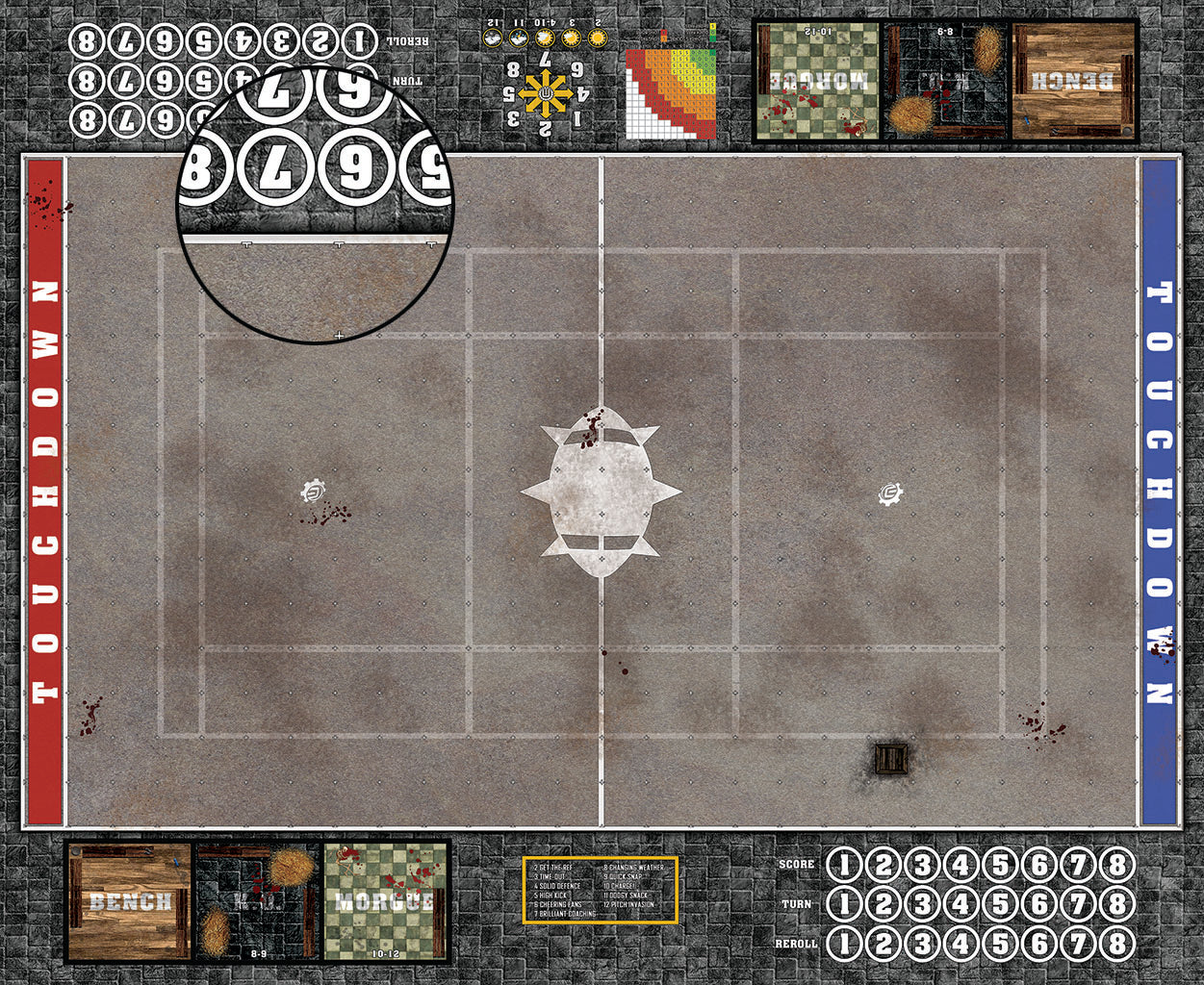 Custom Fantasy Football Play Mat / Dual Pitch 11s and 7s from Mats by Mars