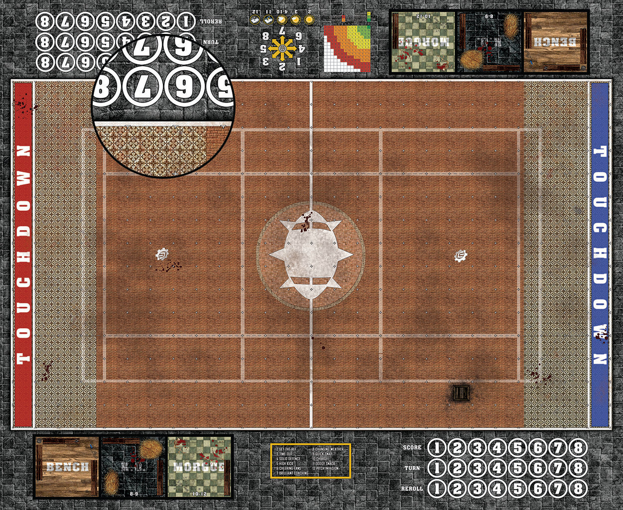 Custom Fantasy Football Play Mat / Dual Pitch 11s and 7s from Mats by Mars