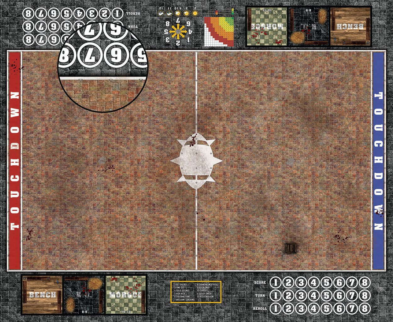 Mats by Mars: Red Sett Stone Fantasy Football Play Mat / Pitch