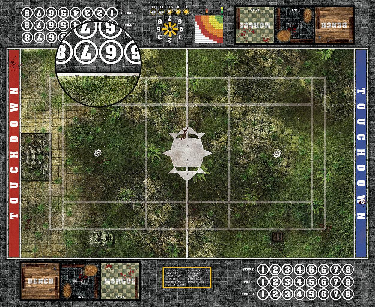 Custom Fantasy Football Play Mat / Dual Pitch 11s and 7s from Mats by Mars