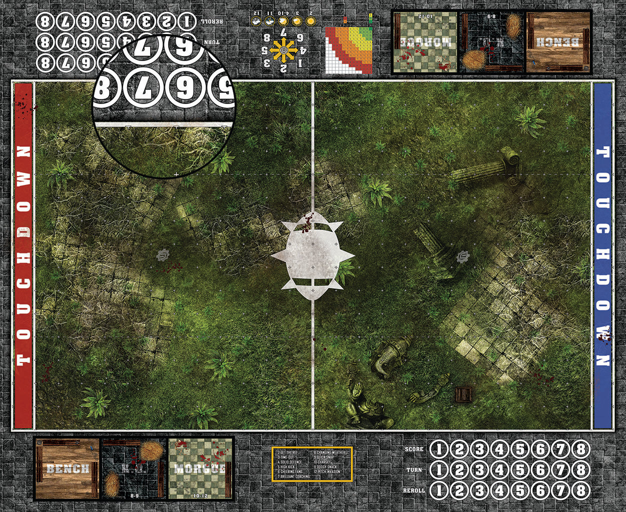 Mats by Mars: Forgotten Temple Fantasy Football Play Mat / Pitch