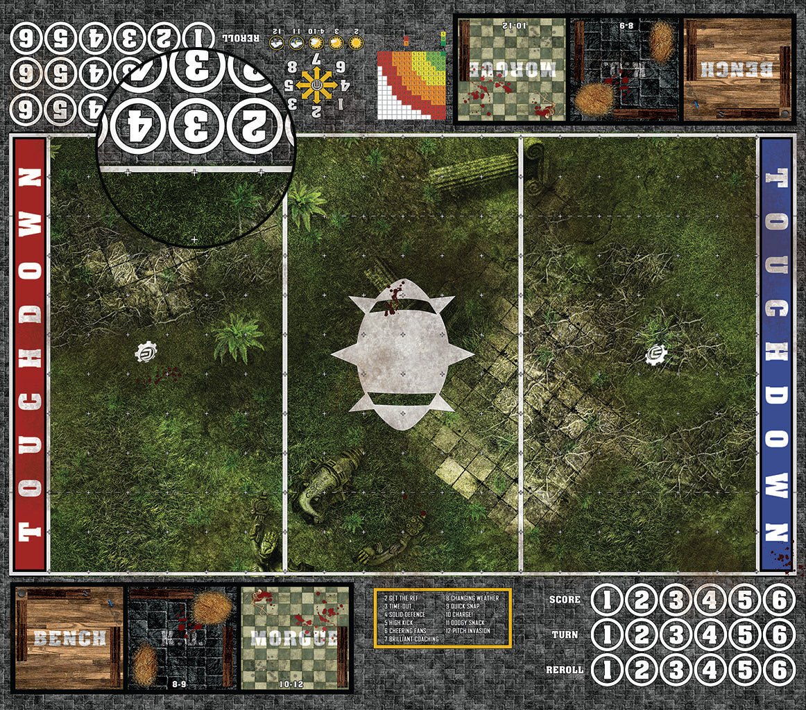 Mats by Mars: Forgotten Temple Fantasy Football Play Mat / Pitch