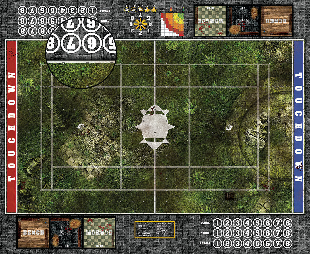 Custom Fantasy Football Play Mat / Dual Pitch 11s and 7s from Mats by Mars