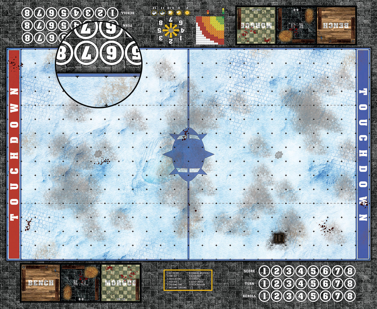 Mats by Mars: Frosty Cobbles Fantasy Football Play Mat / Pitch