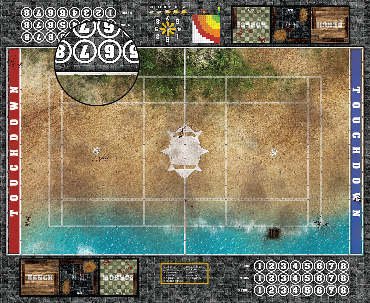 Custom Fantasy Football Play Mat / Dual Pitch 11s and 7s from Mats by Mars