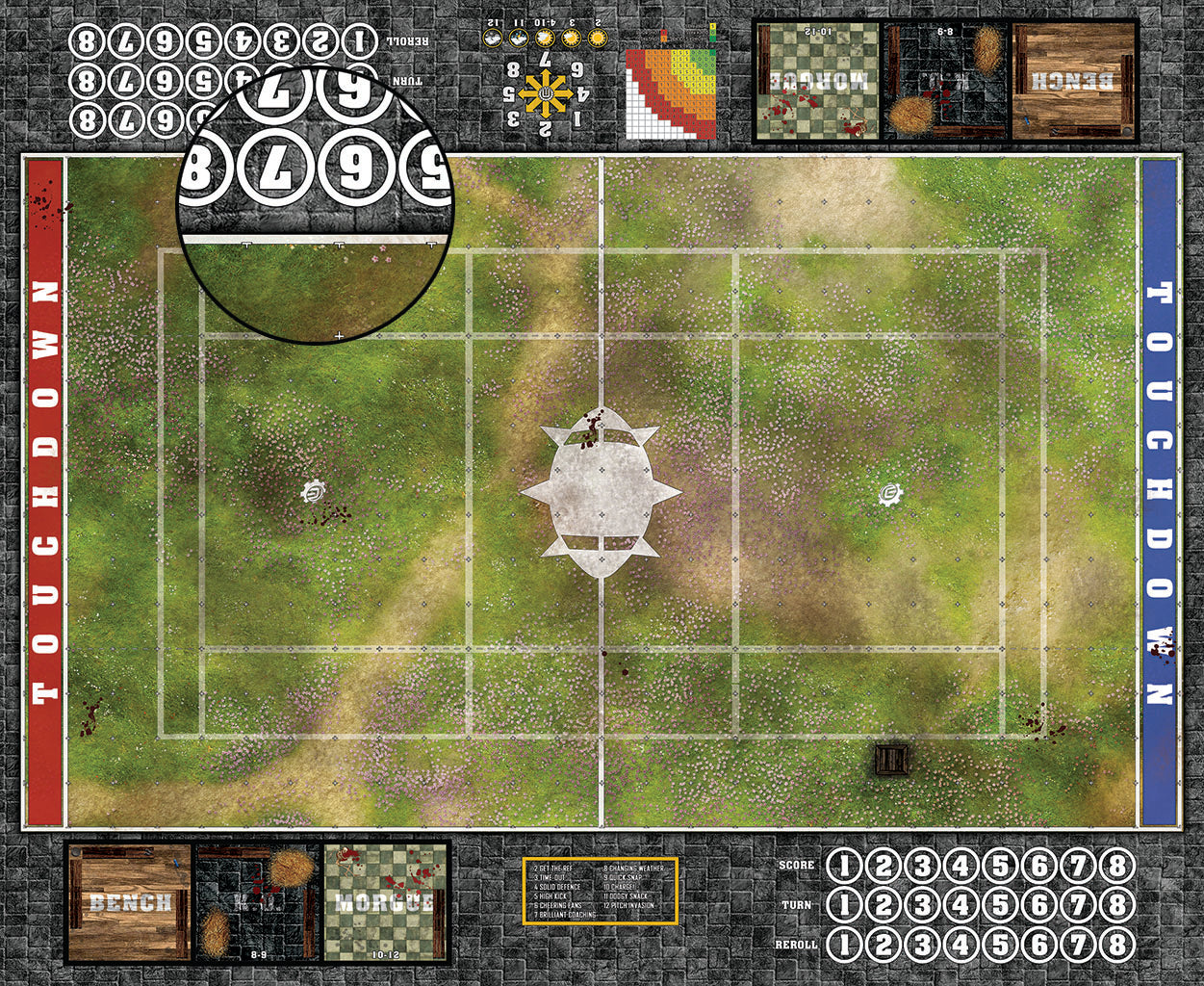 Custom Fantasy Football Play Mat / Dual Pitch 11s and 7s from Mats by Mars