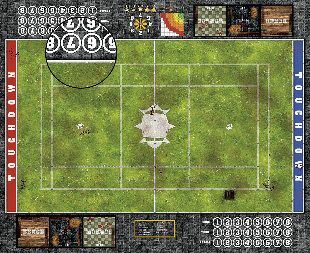 Custom Fantasy Football Play Mat / Dual Pitch 11s and 7s from Mats by Mars