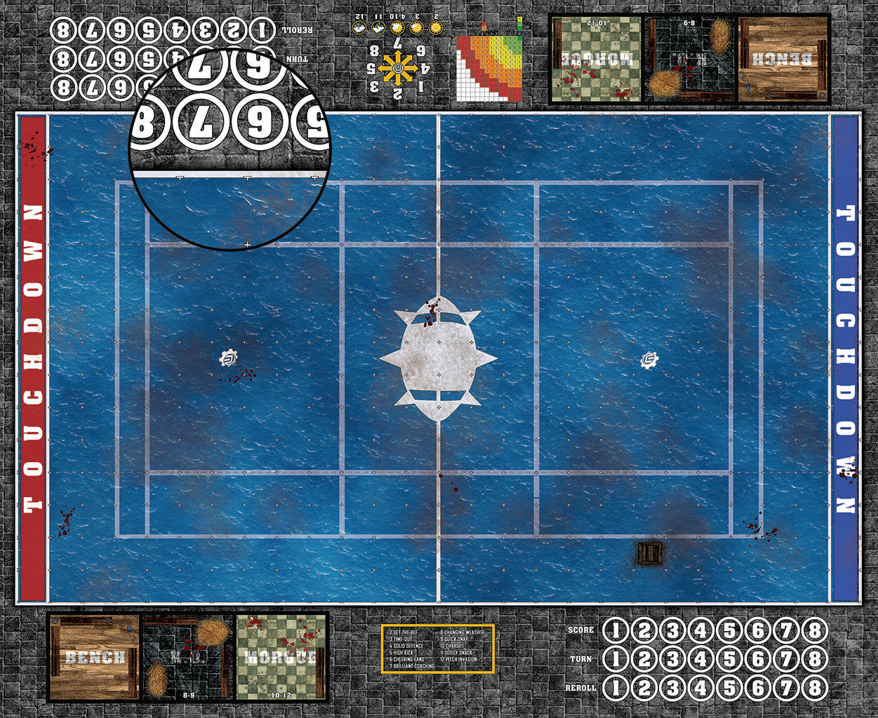 Custom Fantasy Football Play Mat / Dual Pitch 11s and 7s from Mats by Mars