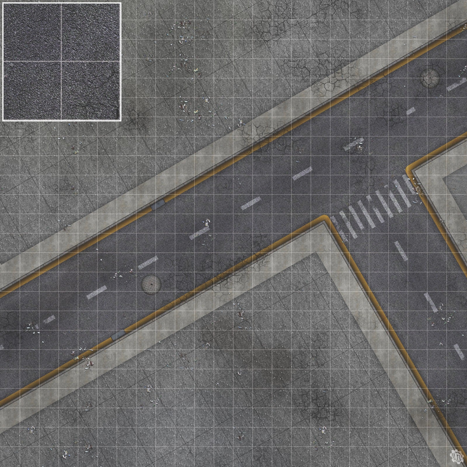 Mats by Mars: Crime Alley (Intersection) Tabletop Wargaming Play Mat