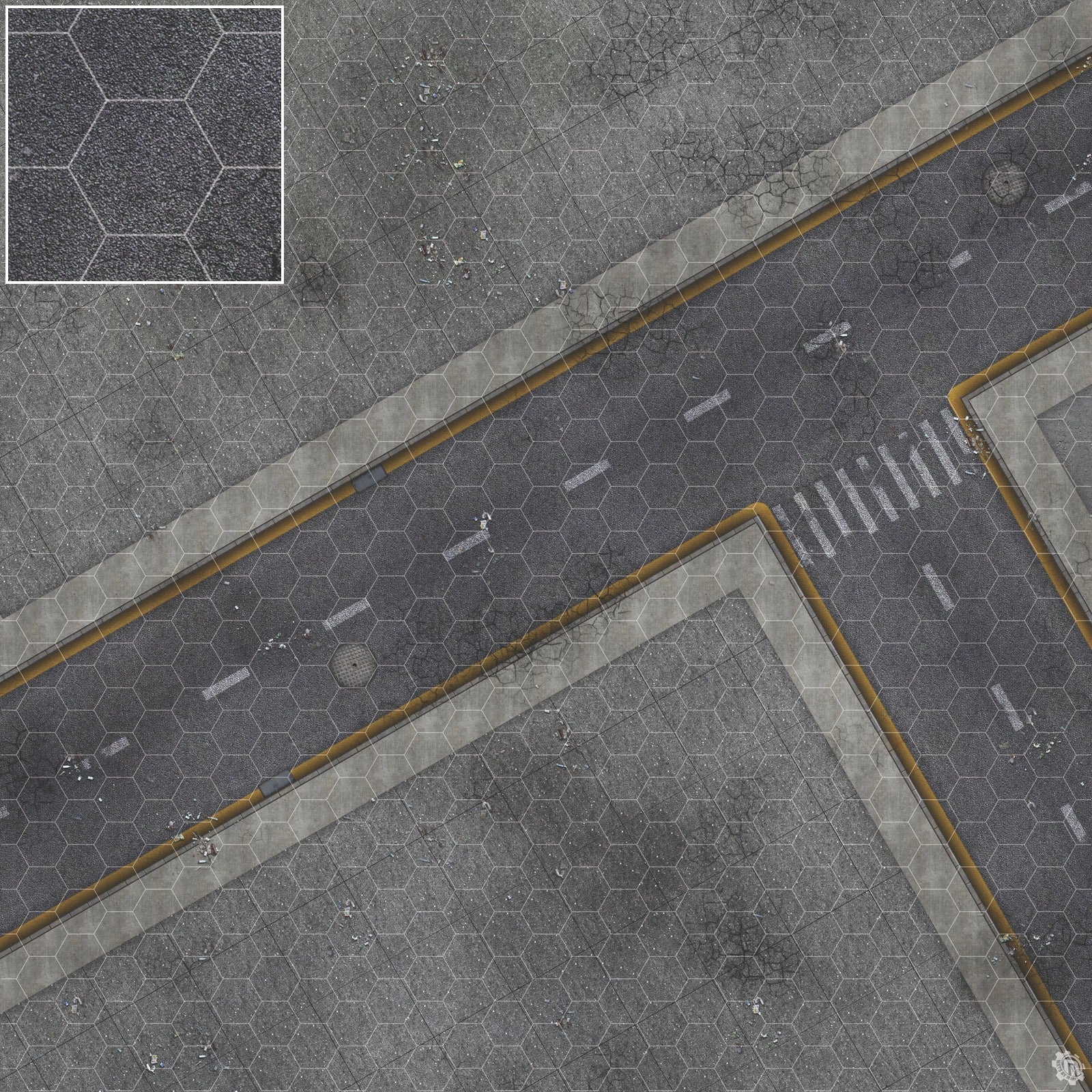 Mats by Mars: Crime Alley (Intersection) Tabletop Wargaming Play Mat