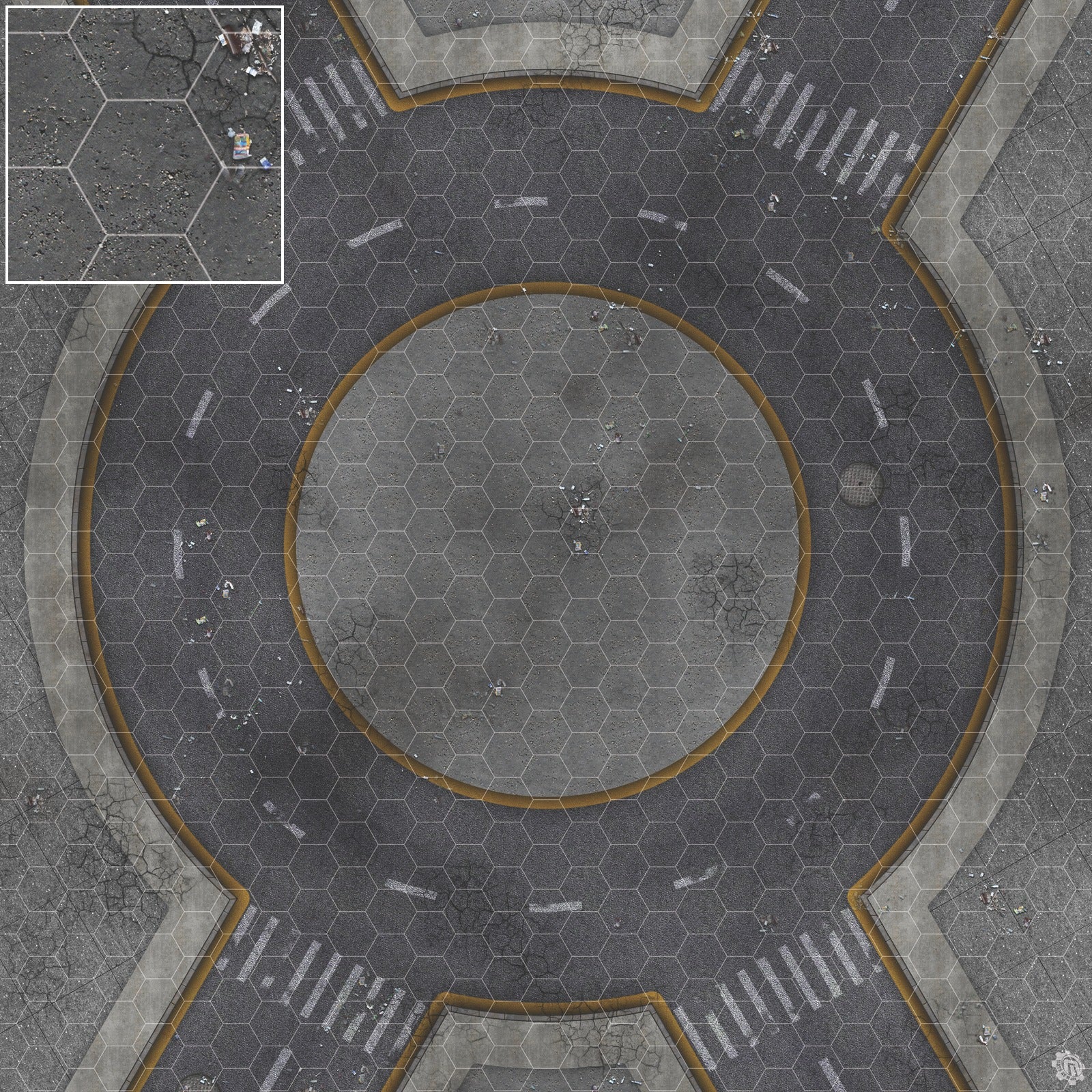 Mats by Mars: Crime Alley (Circle) Tabletop Wargaming Play Mat