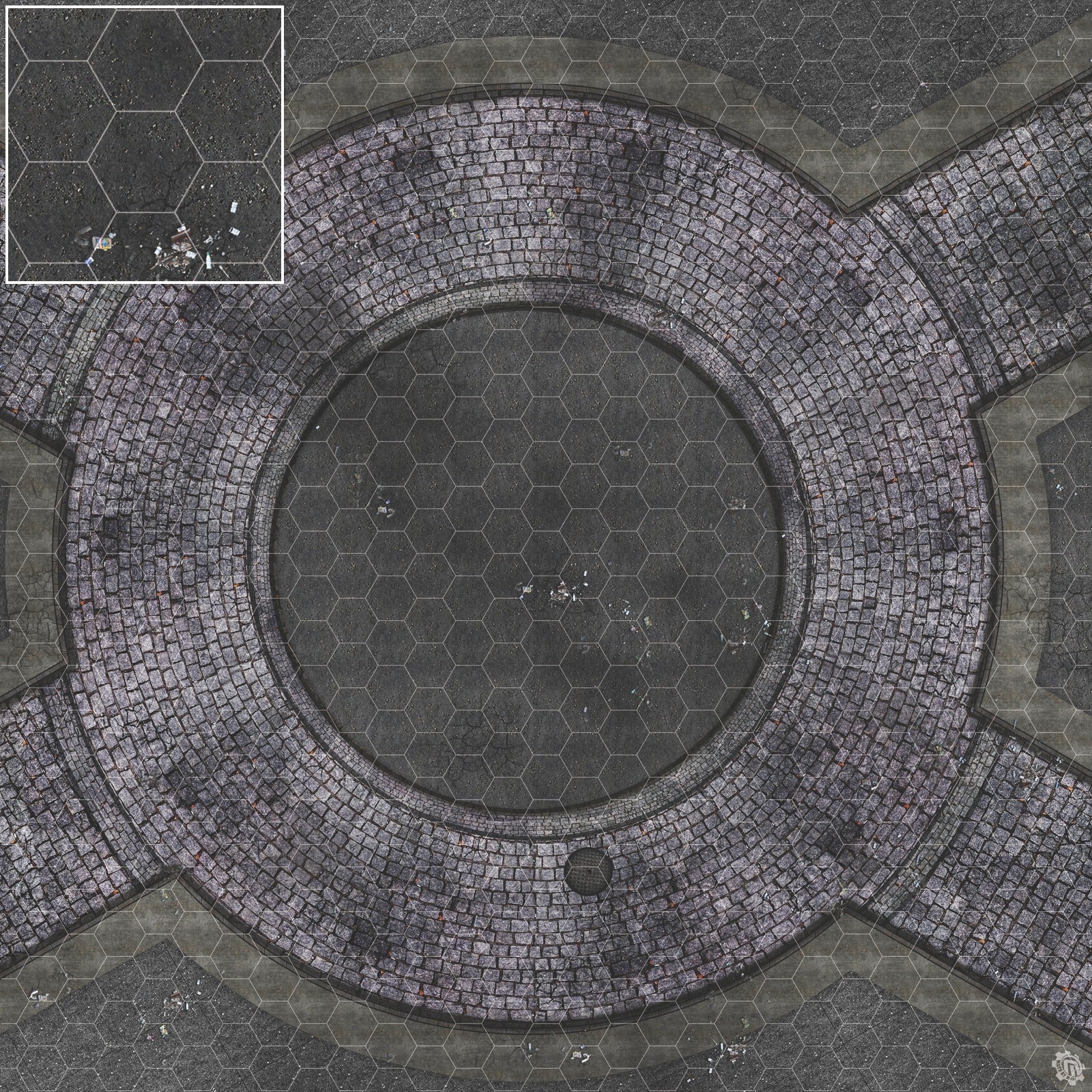 Mats by Mars: Victorian Alley (Circle) Tabletop Wargaming Play Mat