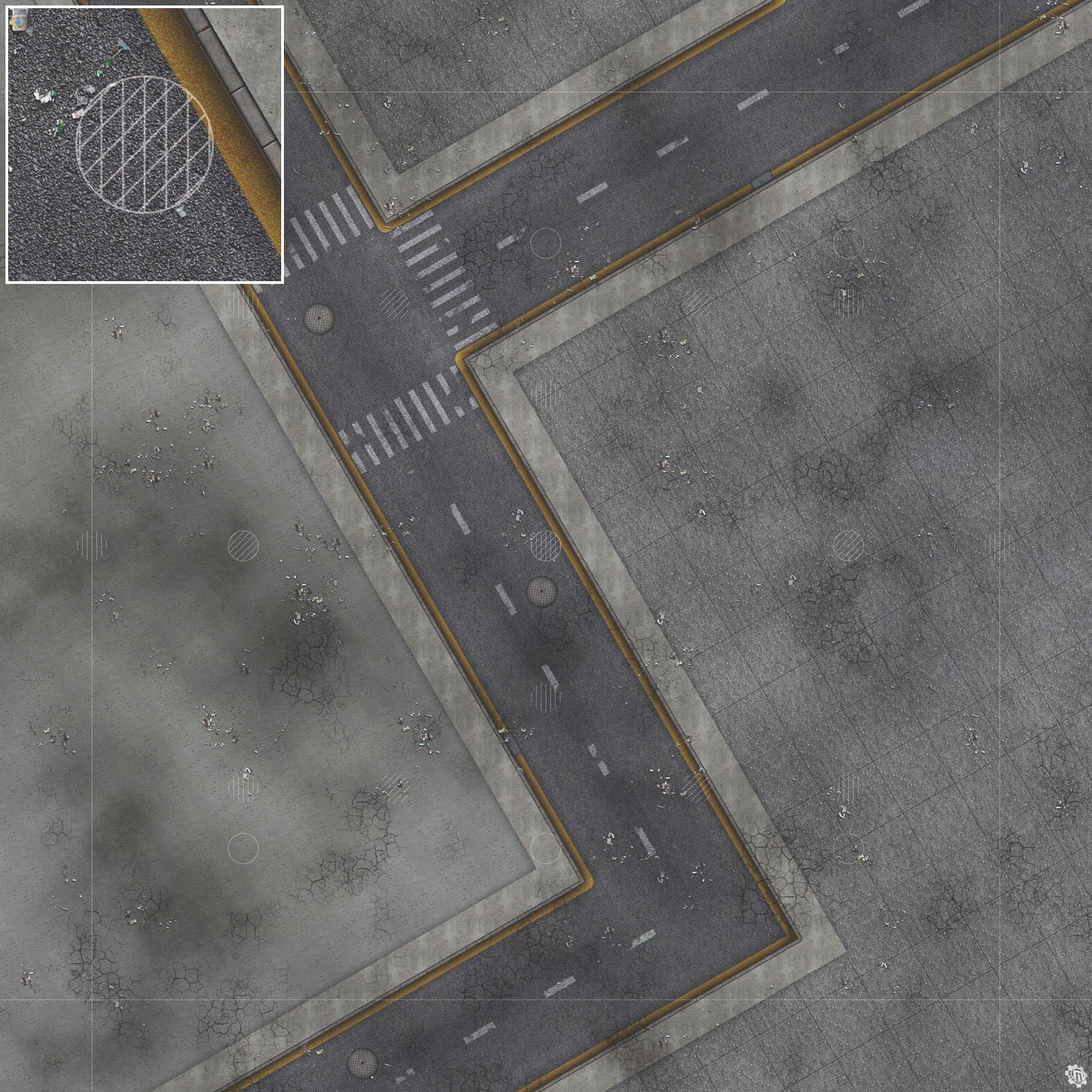 Mats by Mars: Crime Alley (Bend Rd) Tabletop Wargaming Play Mat