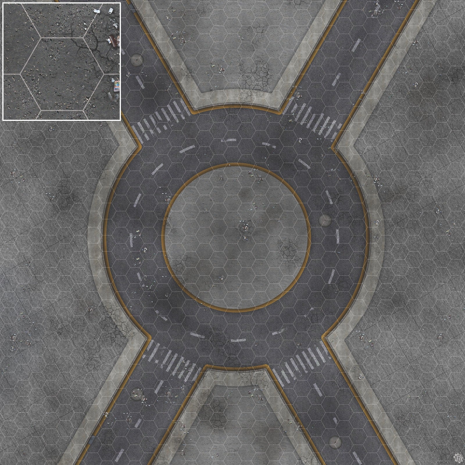 Mats by Mars: Crime Alley (Circle) Tabletop Wargaming Play Mat