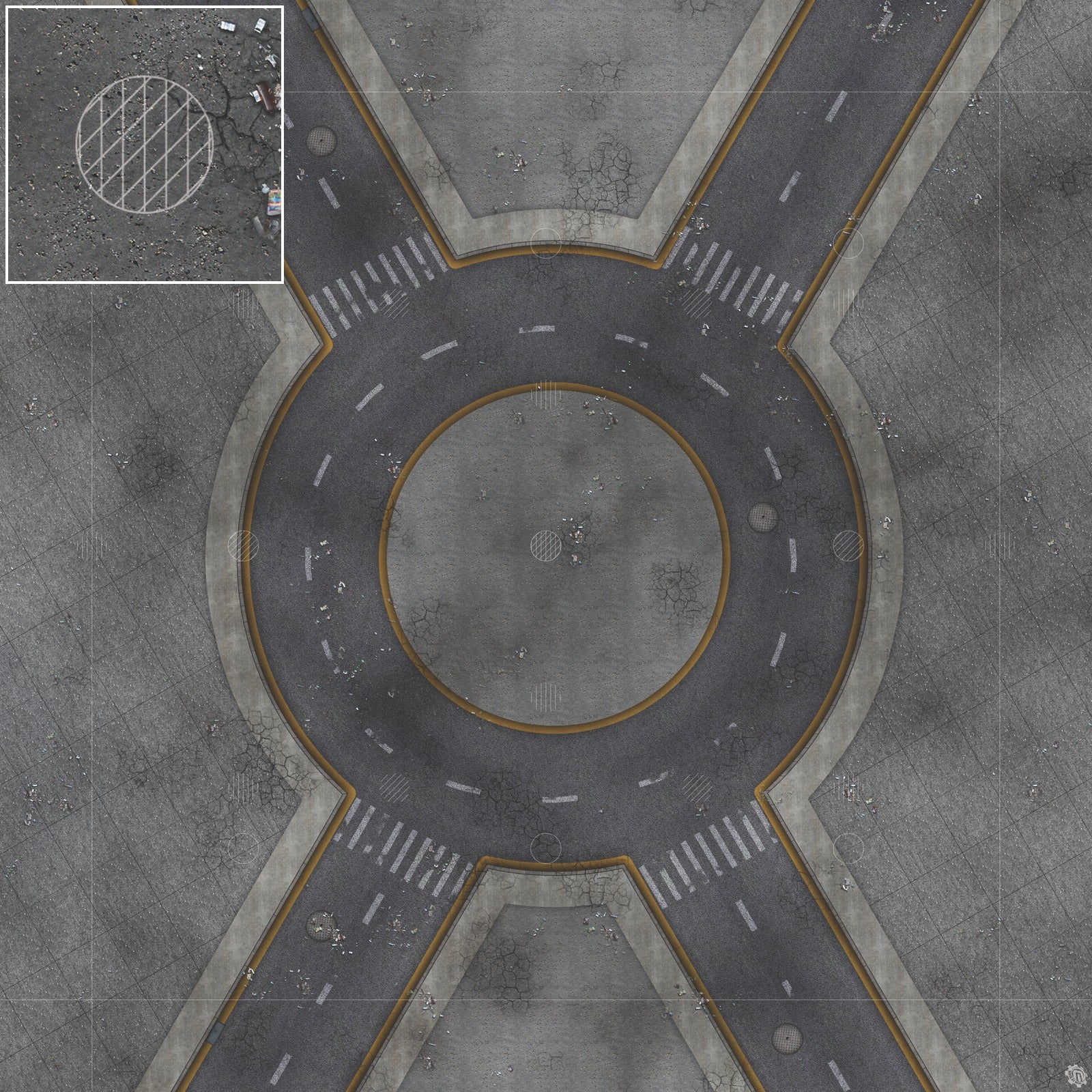 Mats by Mars: Crime Alley (Circle) Tabletop Wargaming Play Mat