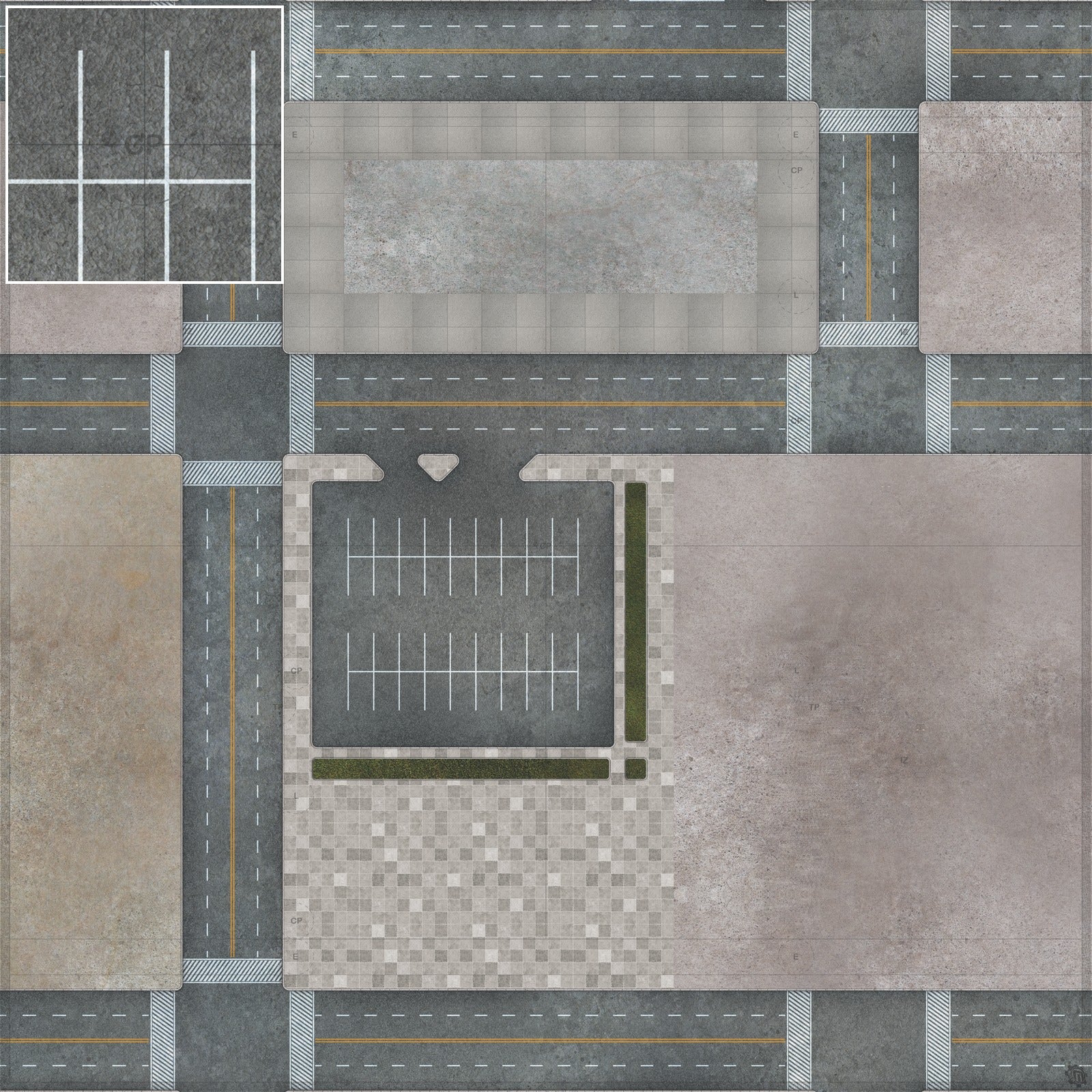 Mats by Mars: Streets of Justice B Tabletop Wargaming Play Mat