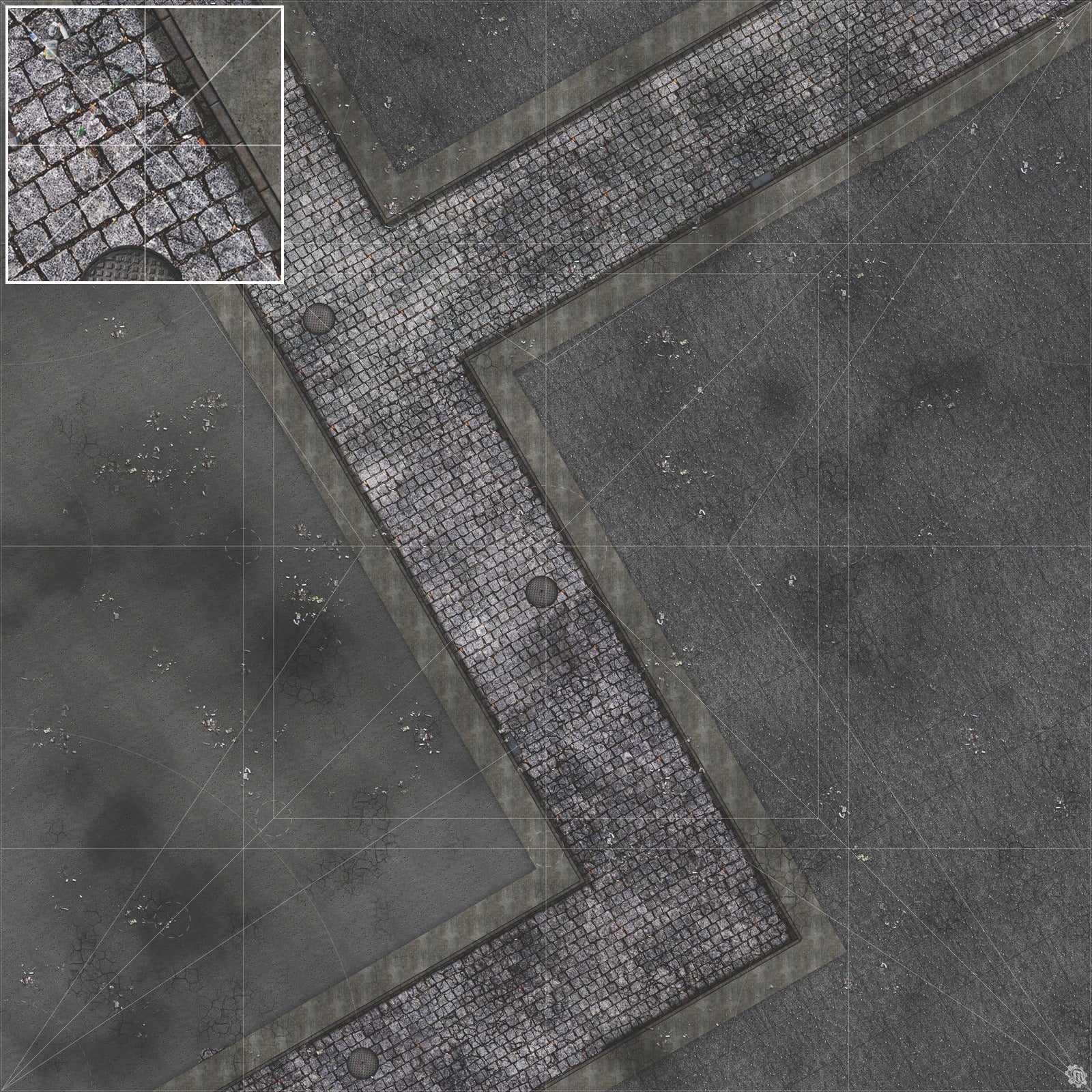 Mats by Mars: Victorian Alley (Bend Rd) Tabletop Wargaming Play Mat