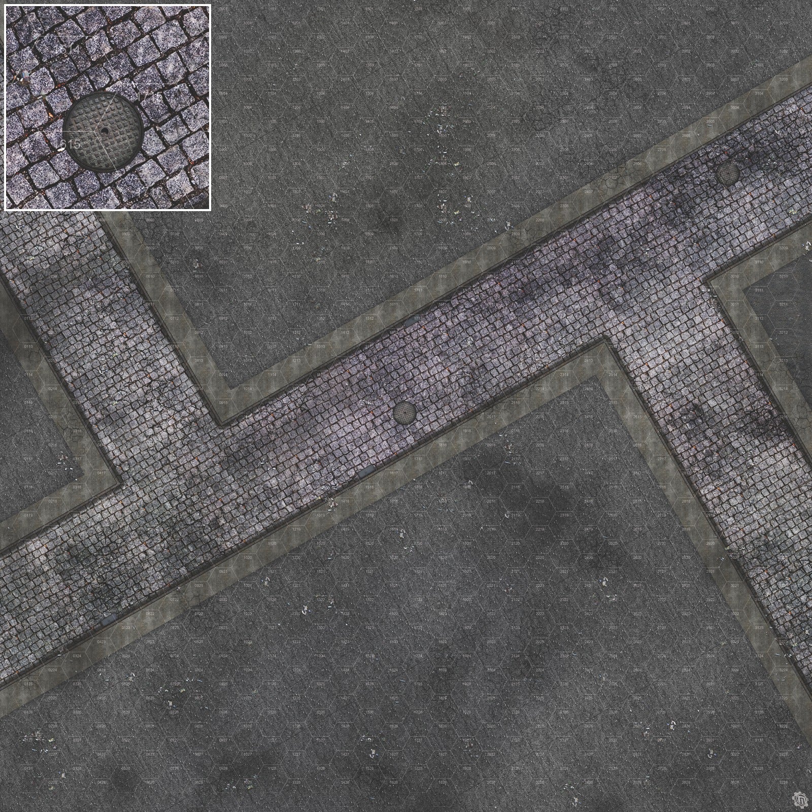 Mats by Mars: Victorian Alley (Intersection) Tabletop Wargaming Play Mat
