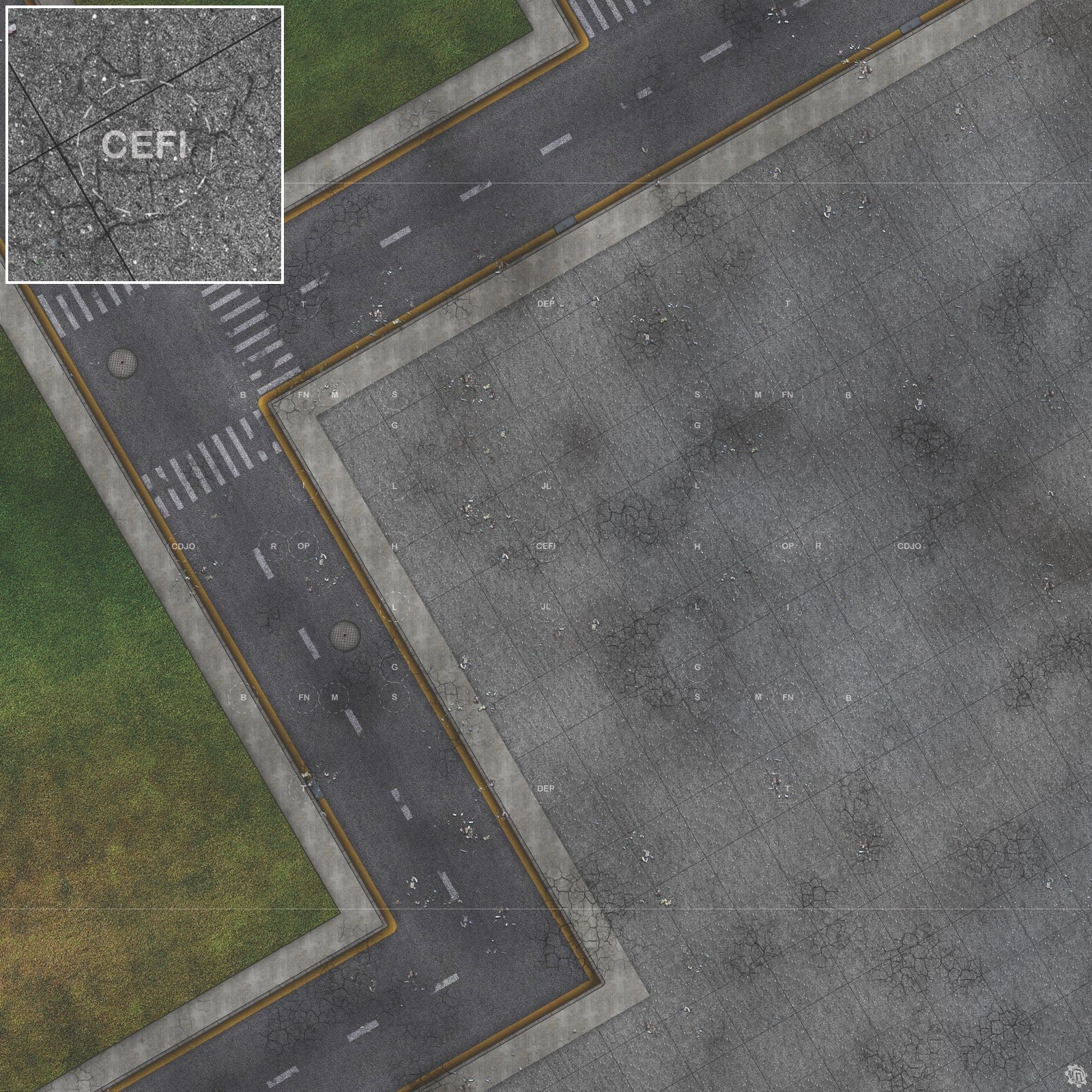 Mats by Mars: Park Avenue (Bend Rd) Tabletop Wargaming Play Mat