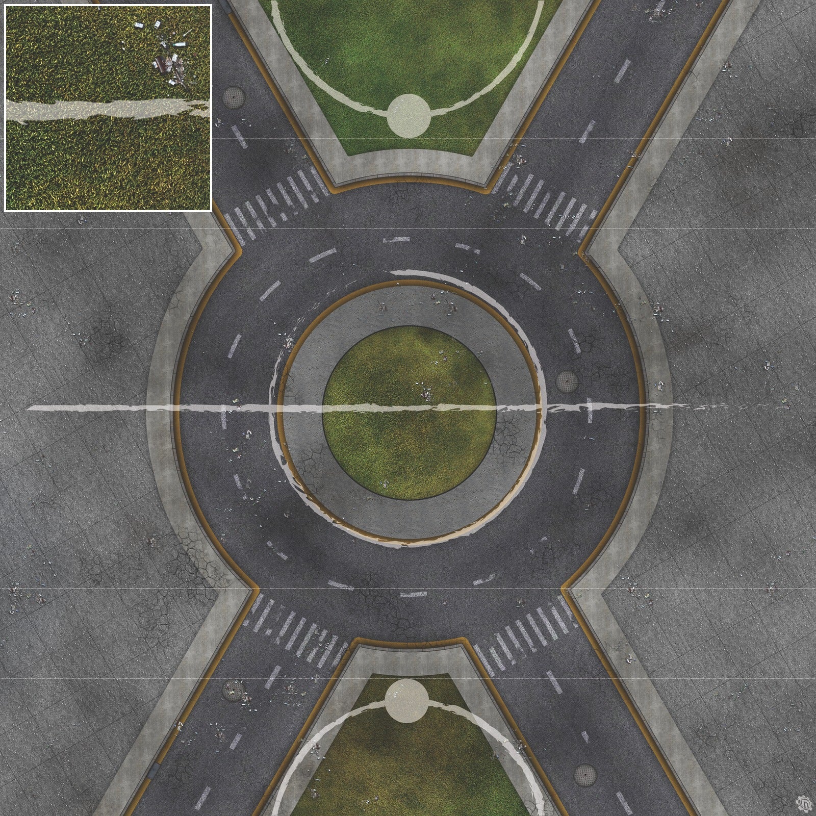 Mats by Mars: Park Avenue (Circle) Tabletop Wargaming Play Mat