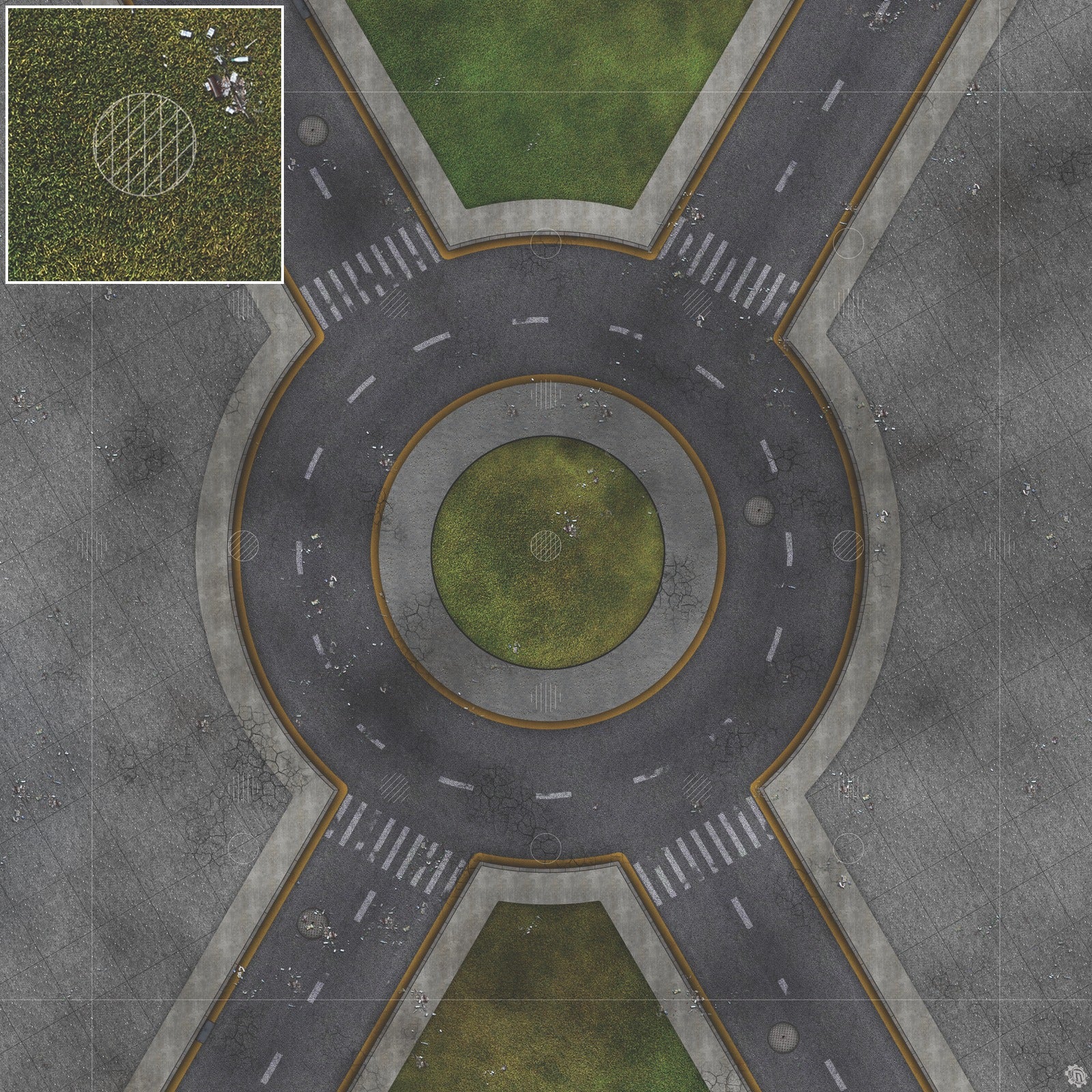 Mats by Mars: Park Avenue (Circle) Tabletop Wargaming Play Mat