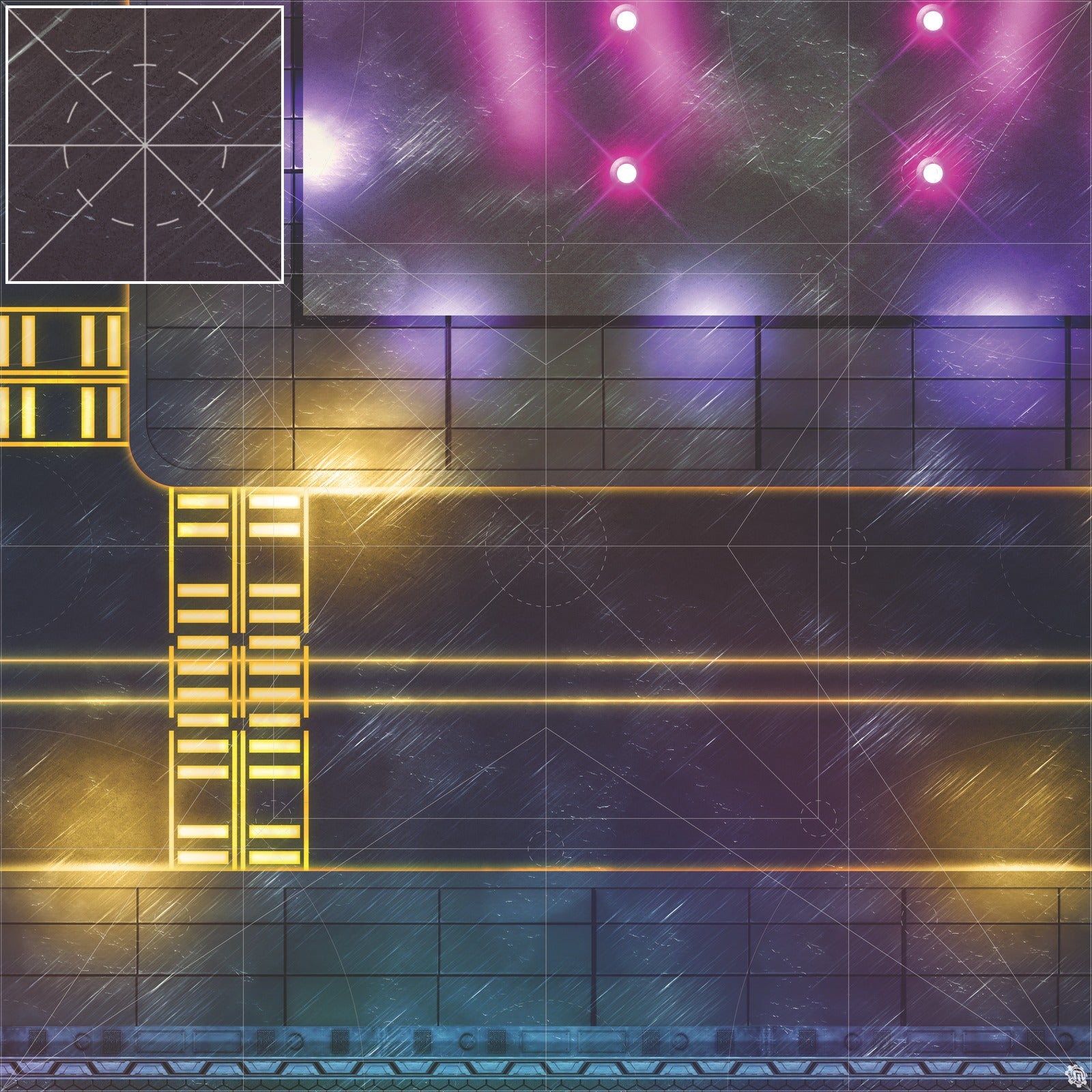 Mats by Mars: Techno Strip Tabletop Wargaming Play Mat