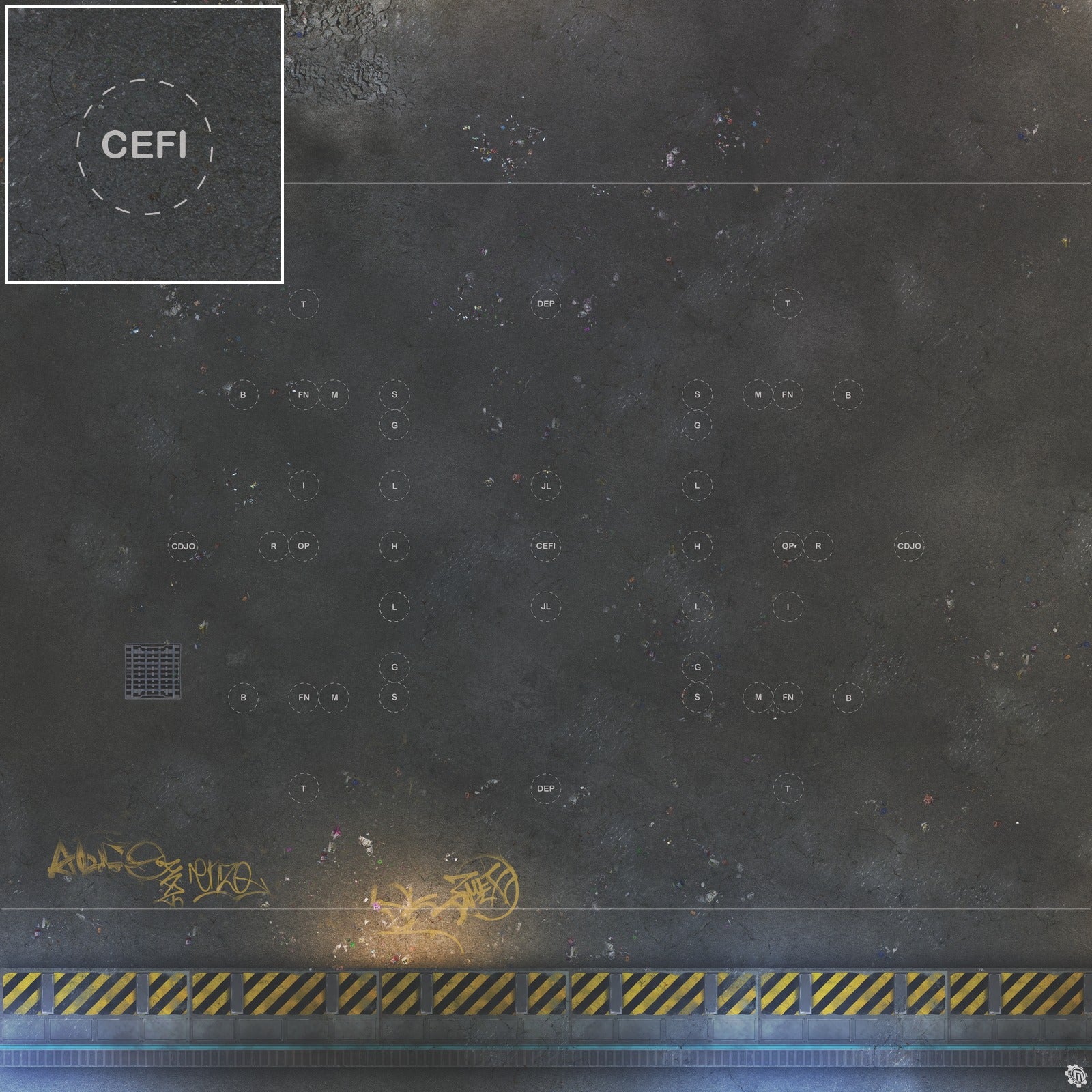 Mats by Mars: Loading Dock Lot Tabletop Wargaming Play Mat