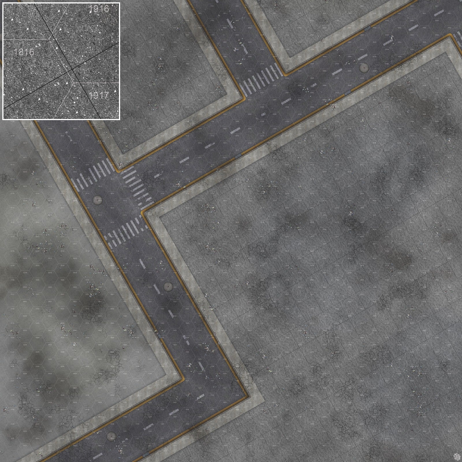 Mats by Mars: Crime Alley (Bend Rd) Tabletop Wargaming Play Mat
