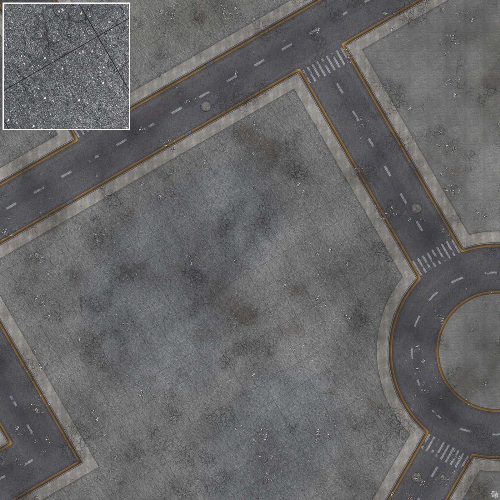Mats by Mars: Crime Alley (Intersection) Tabletop Wargaming Play Mat