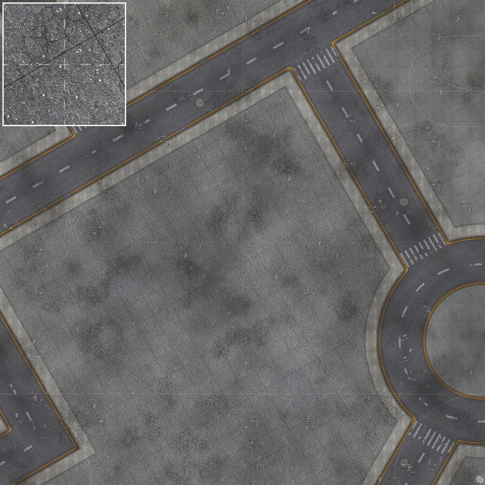Mats by Mars: Crime Alley (Intersection) Tabletop Wargaming Play Mat