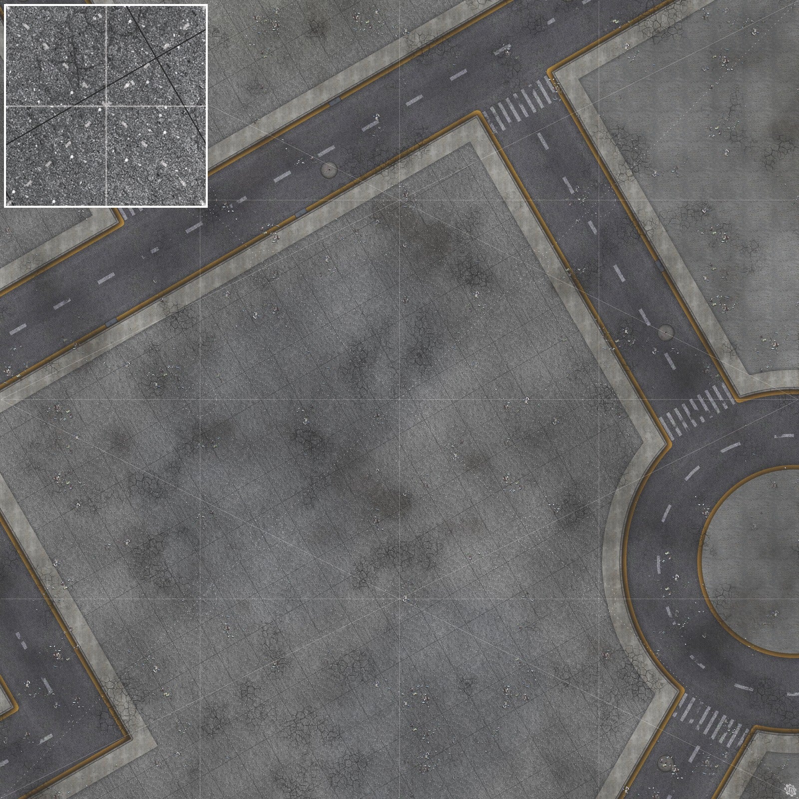 Mats by Mars: Crime Alley (Intersection) Tabletop Wargaming Play Mat