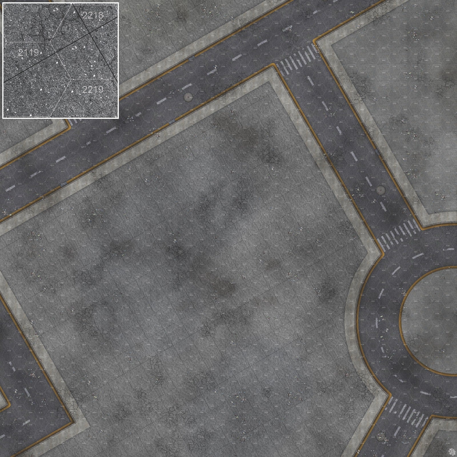Mats by Mars: Crime Alley (Intersection) Tabletop Wargaming Play Mat