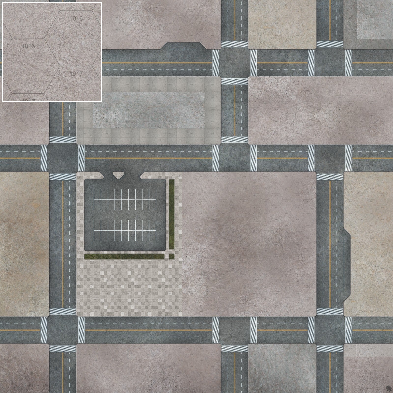 Mats by Mars: Streets of Justice B Tabletop Wargaming Play Mat